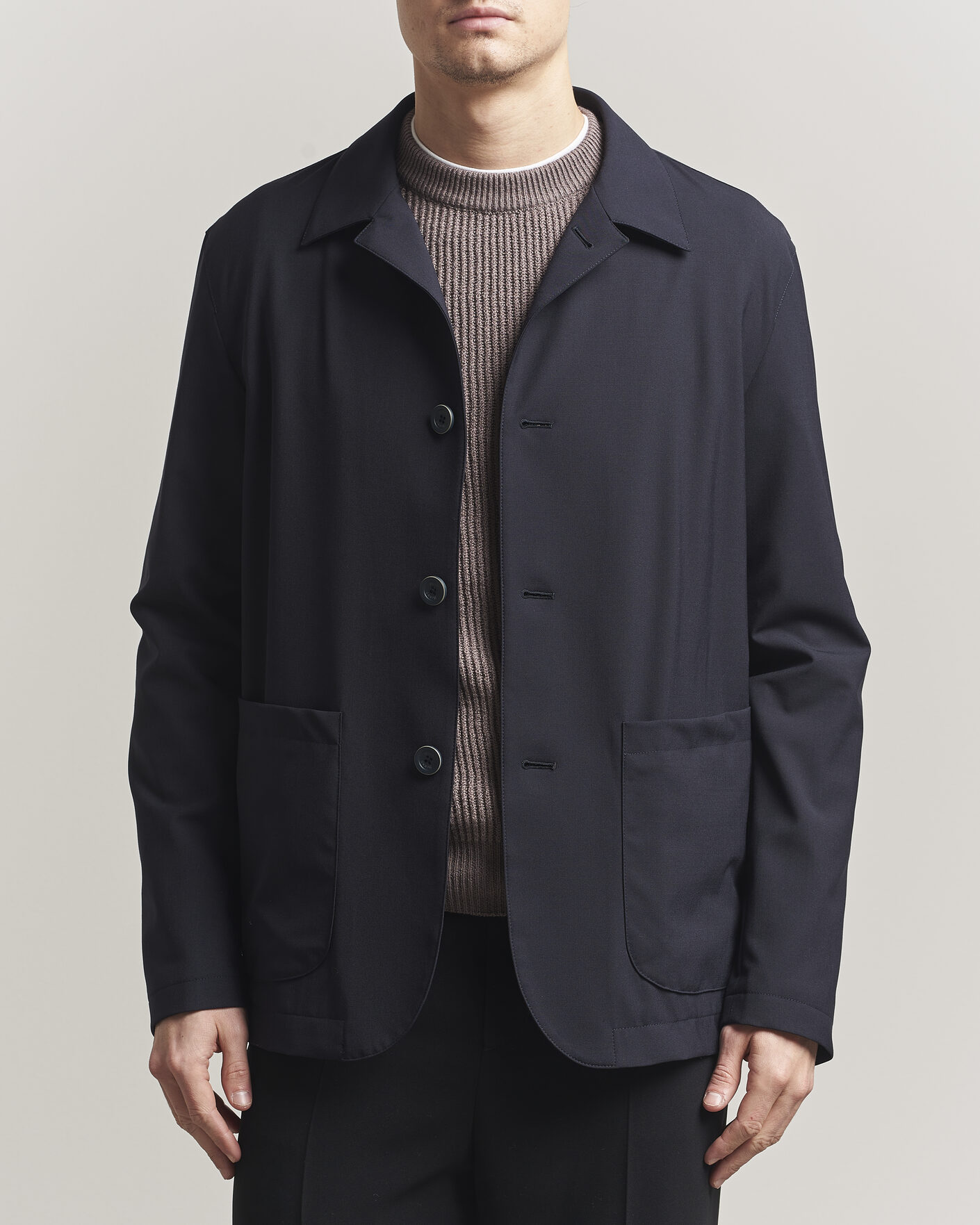 Heren | Jassen | Herno | Travel Wool Chore Jacket Navy