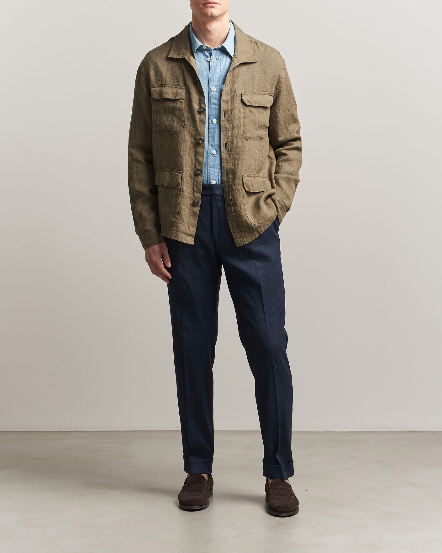 Heren | Jassen | Herno | Linen Safari Jacket Military