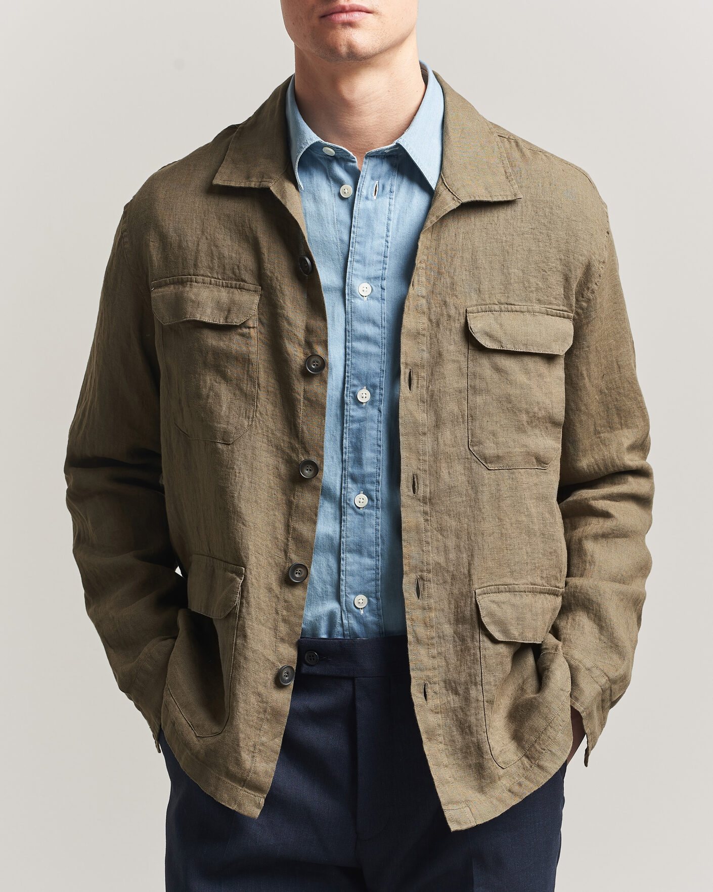 Heren | Jassen | Herno | Linen Safari Jacket Military