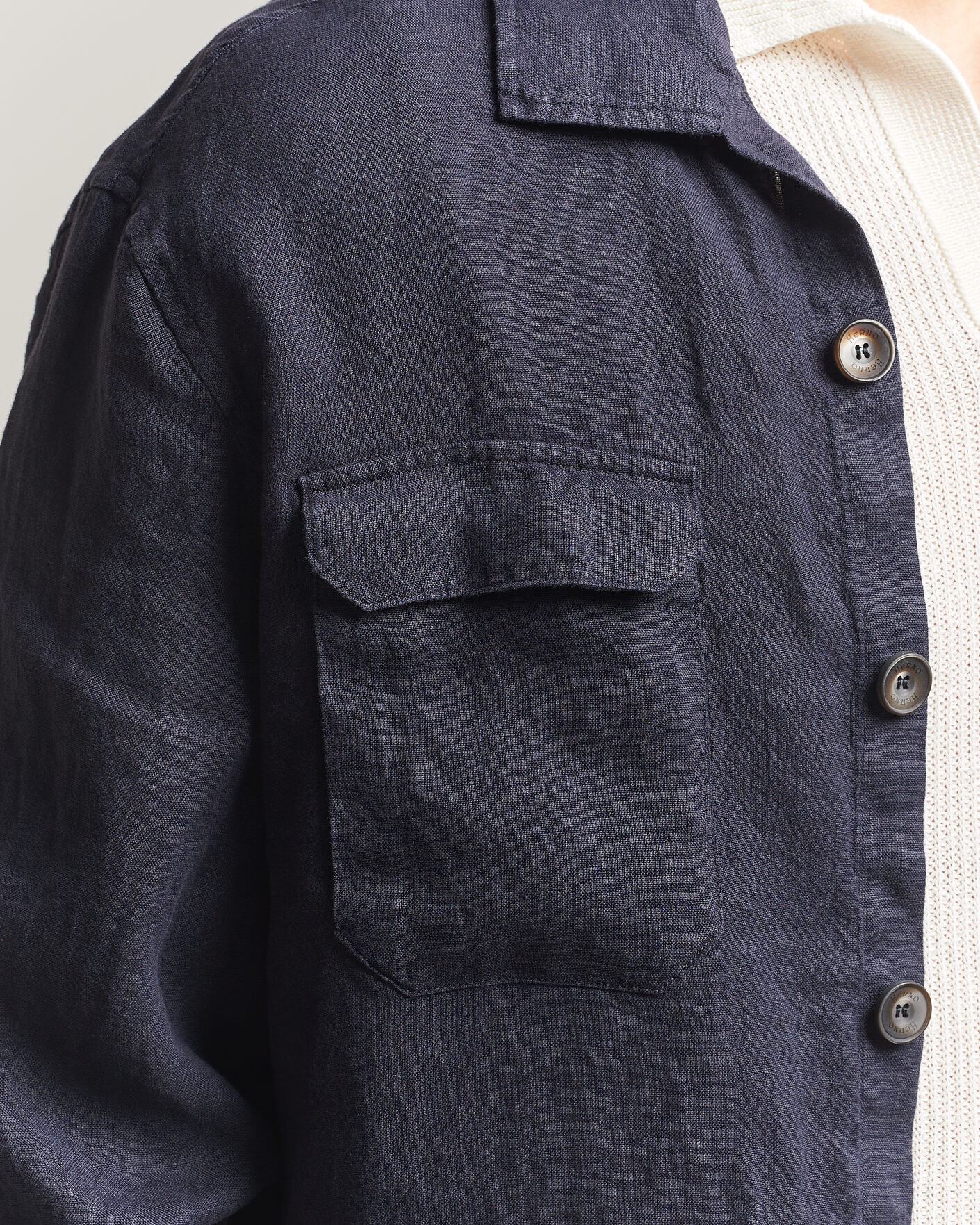 Heren | Jassen | Herno | Linen Safari Jacket Navy