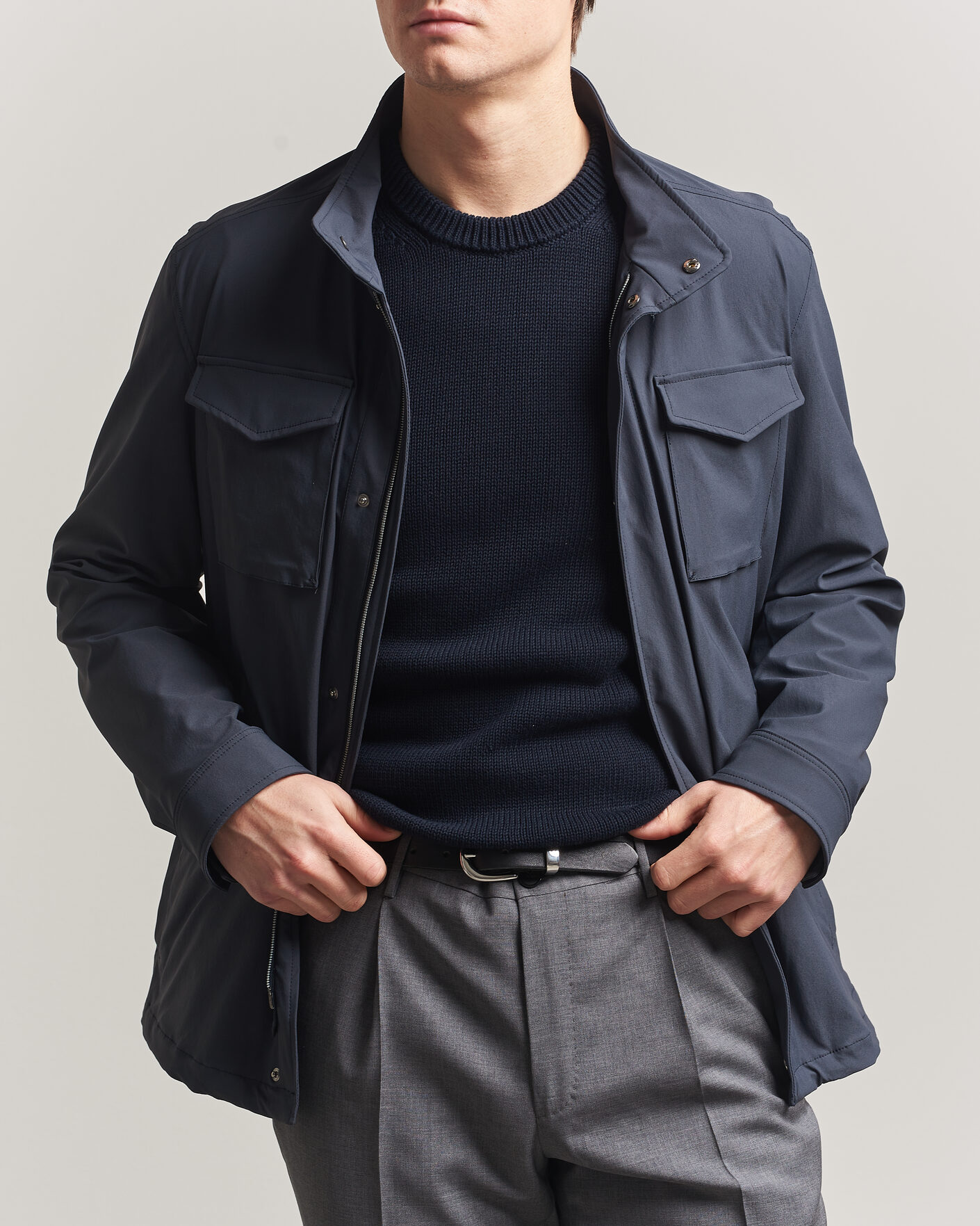 Heren | Jassen | Herno | Soft Nylon Field Jacket Navy