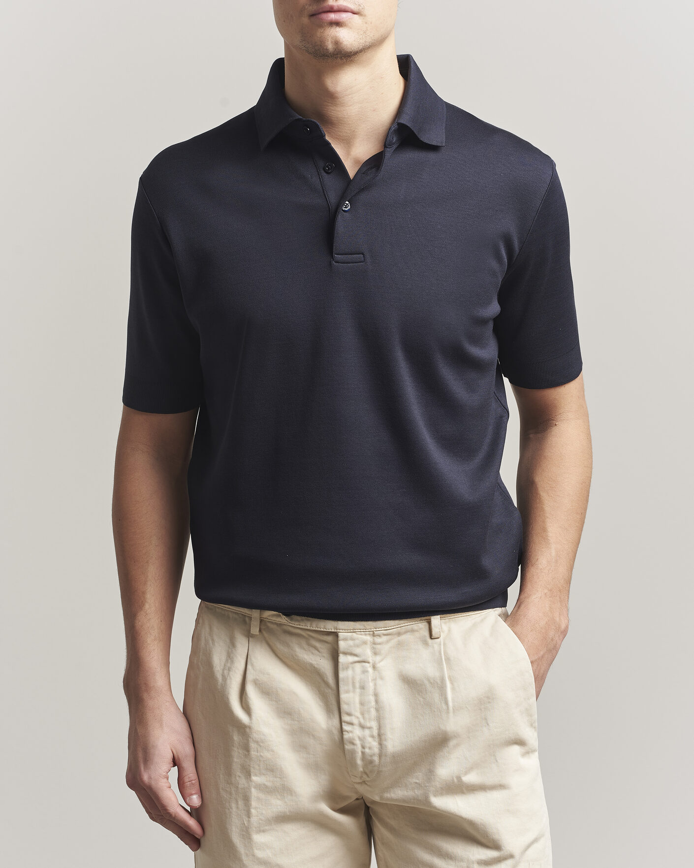 Heren | Polo's | Herno | Micro Piquet Polo Navy