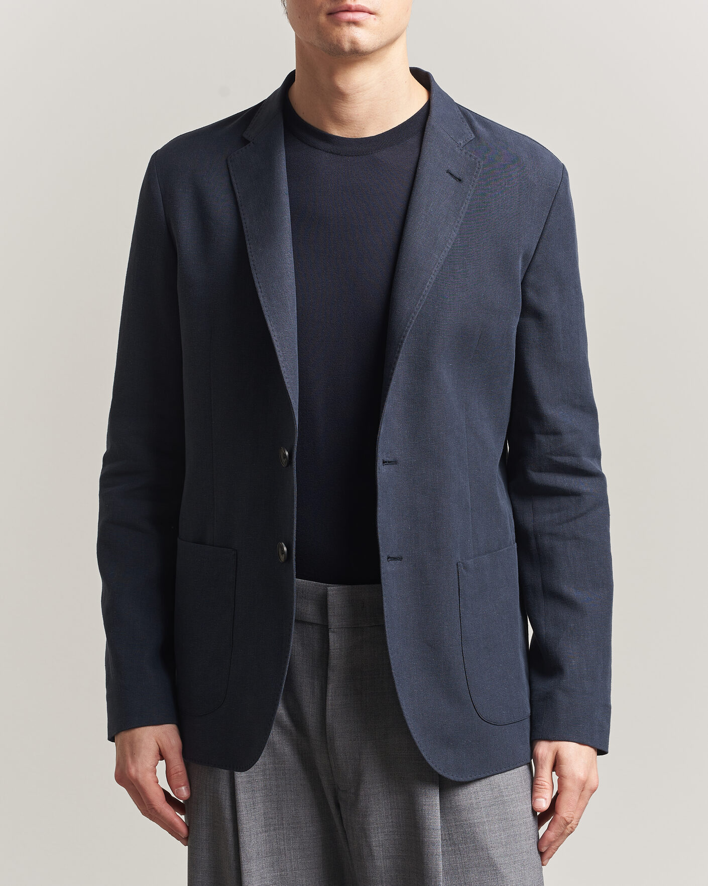Heren | Blazers | Herno | Cotton/Linen Blazer Navy