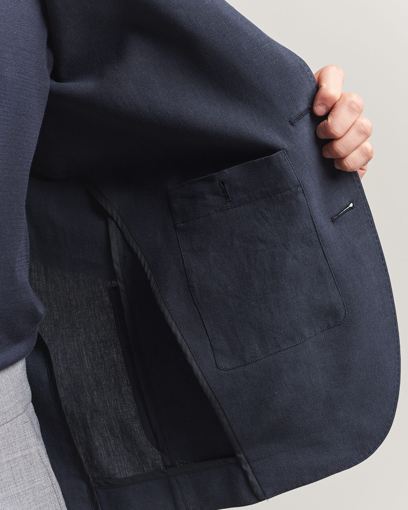 Heren | Blazers | Herno | Cotton/Linen Blazer Navy