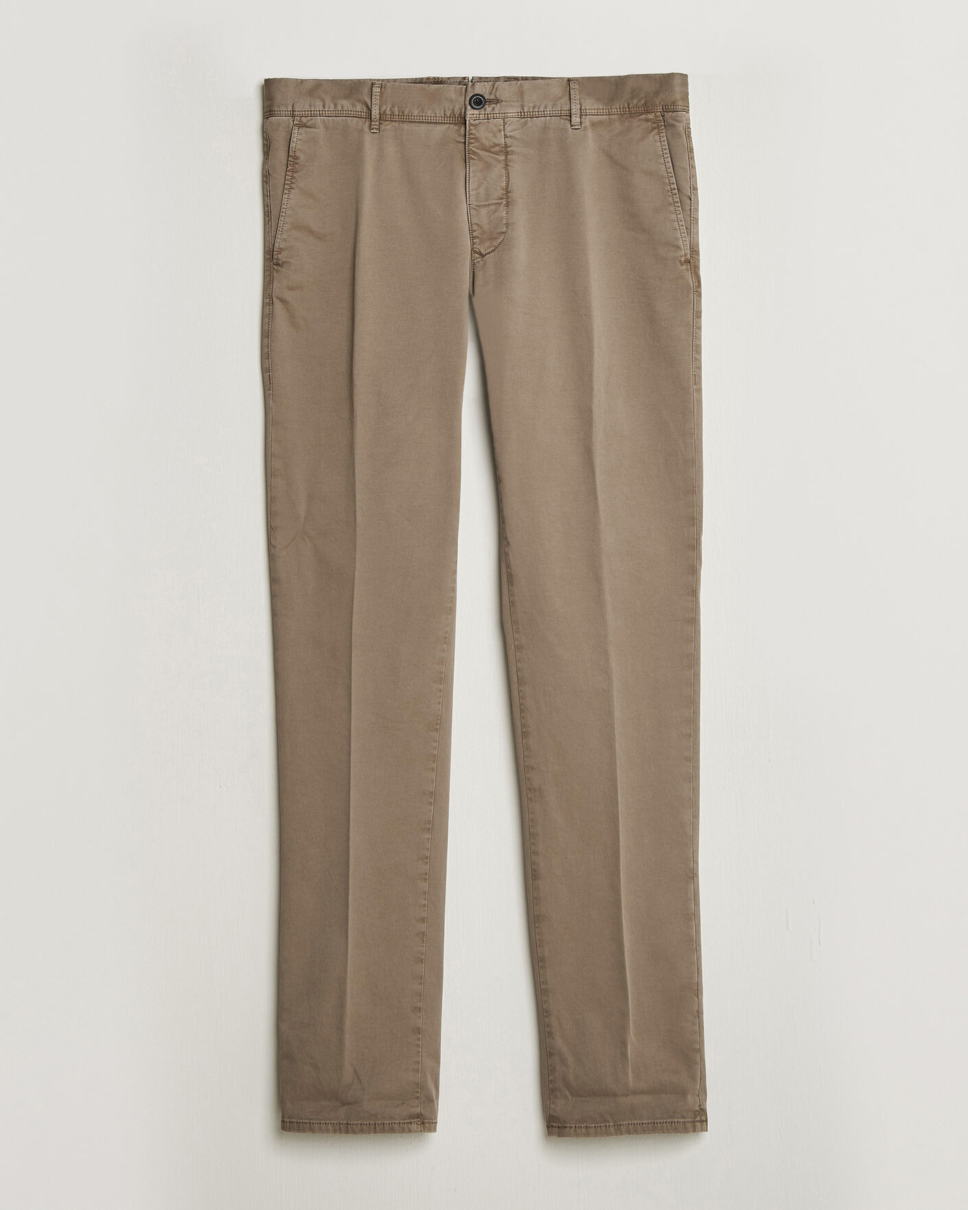 Heren | Broeken | Incotex | Slim Fit Garment Dyed Slacks Taupe