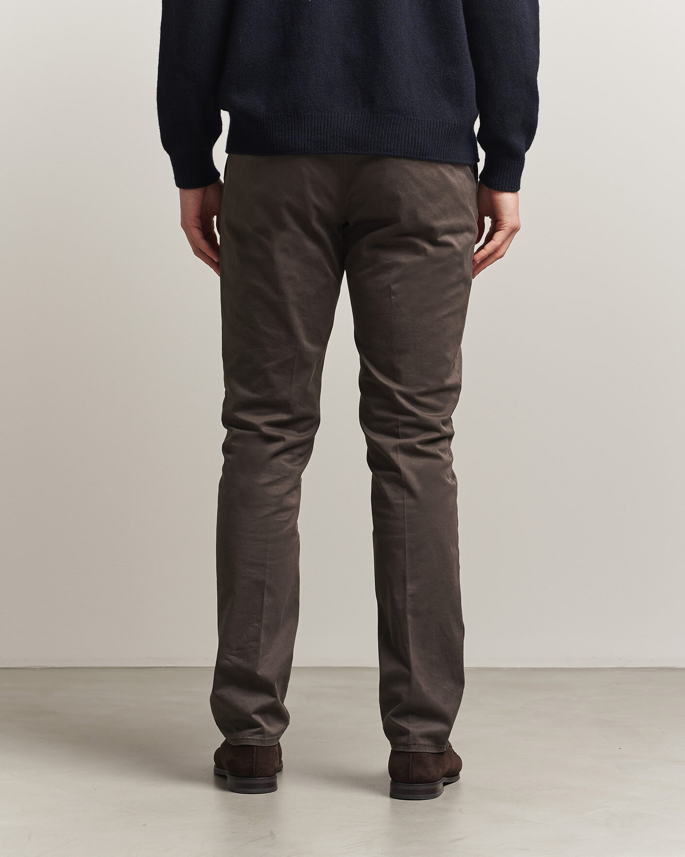 Heren | Broeken | Incotex | Slim Fit Garment Dyed Slacks Dark Brown