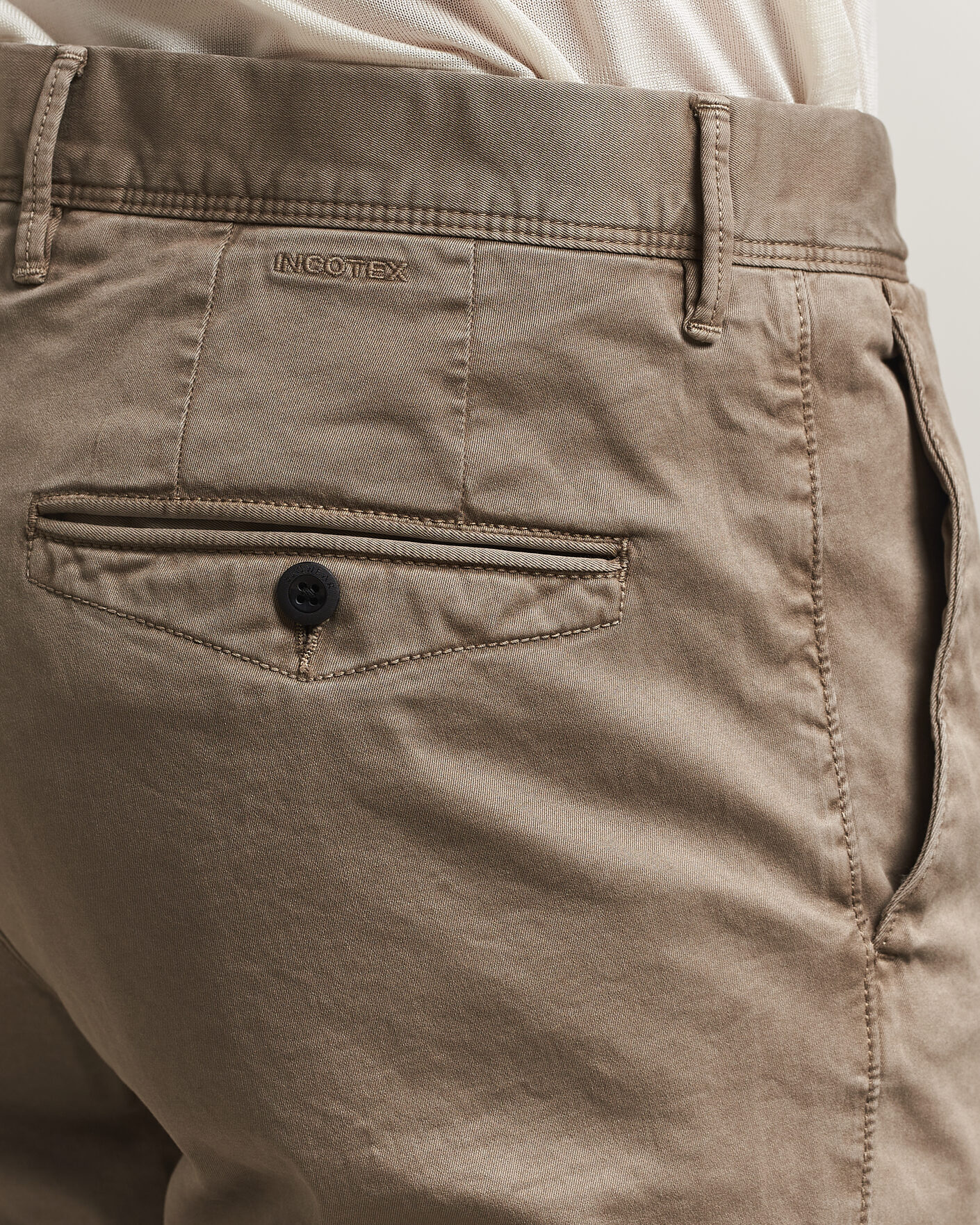 Heren | Broeken | Incotex | Regular Fit Garment Dyed Slacks Brown