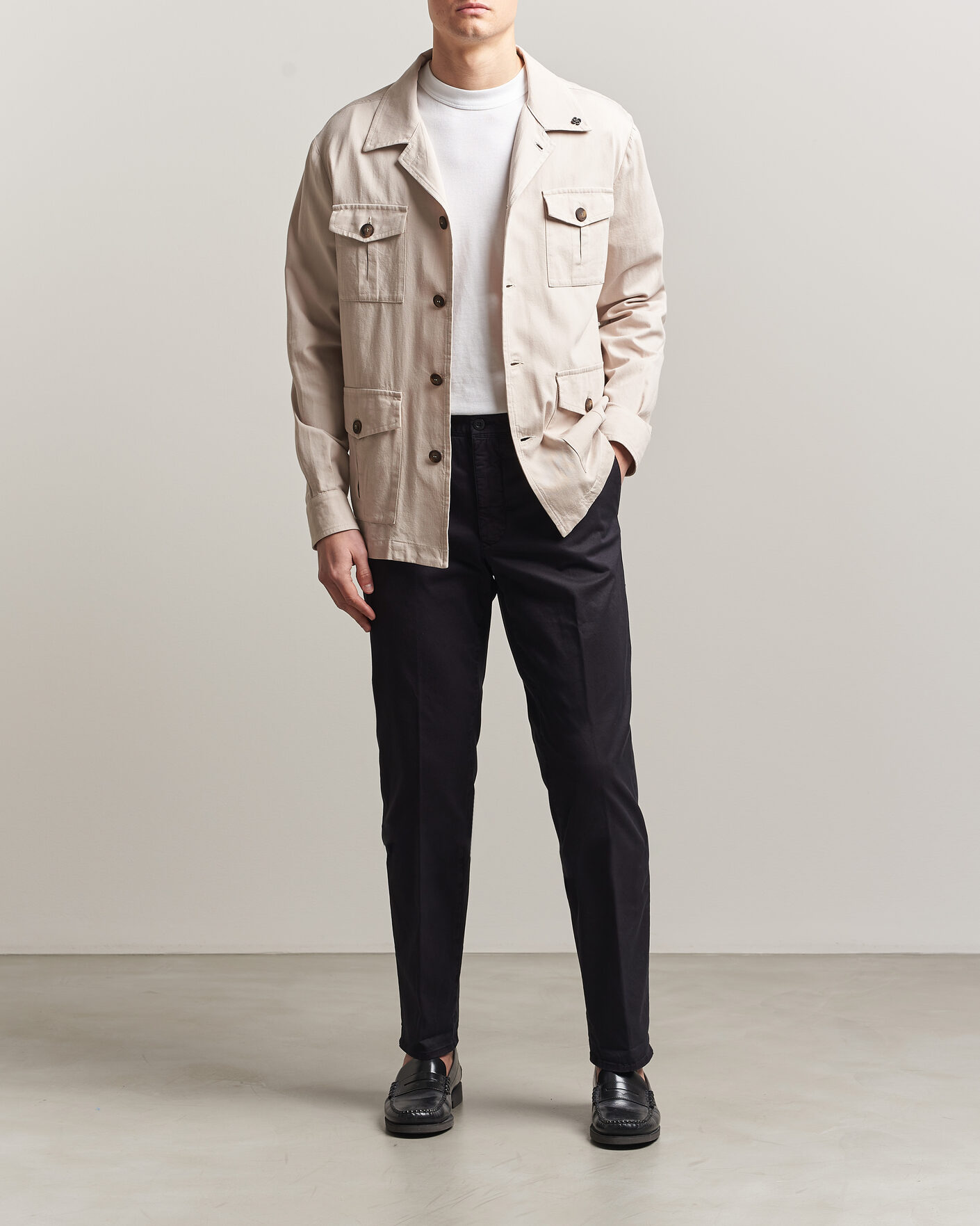 Heren | Broeken | Incotex | Regular Fit Garment Dyed Slacks Navy