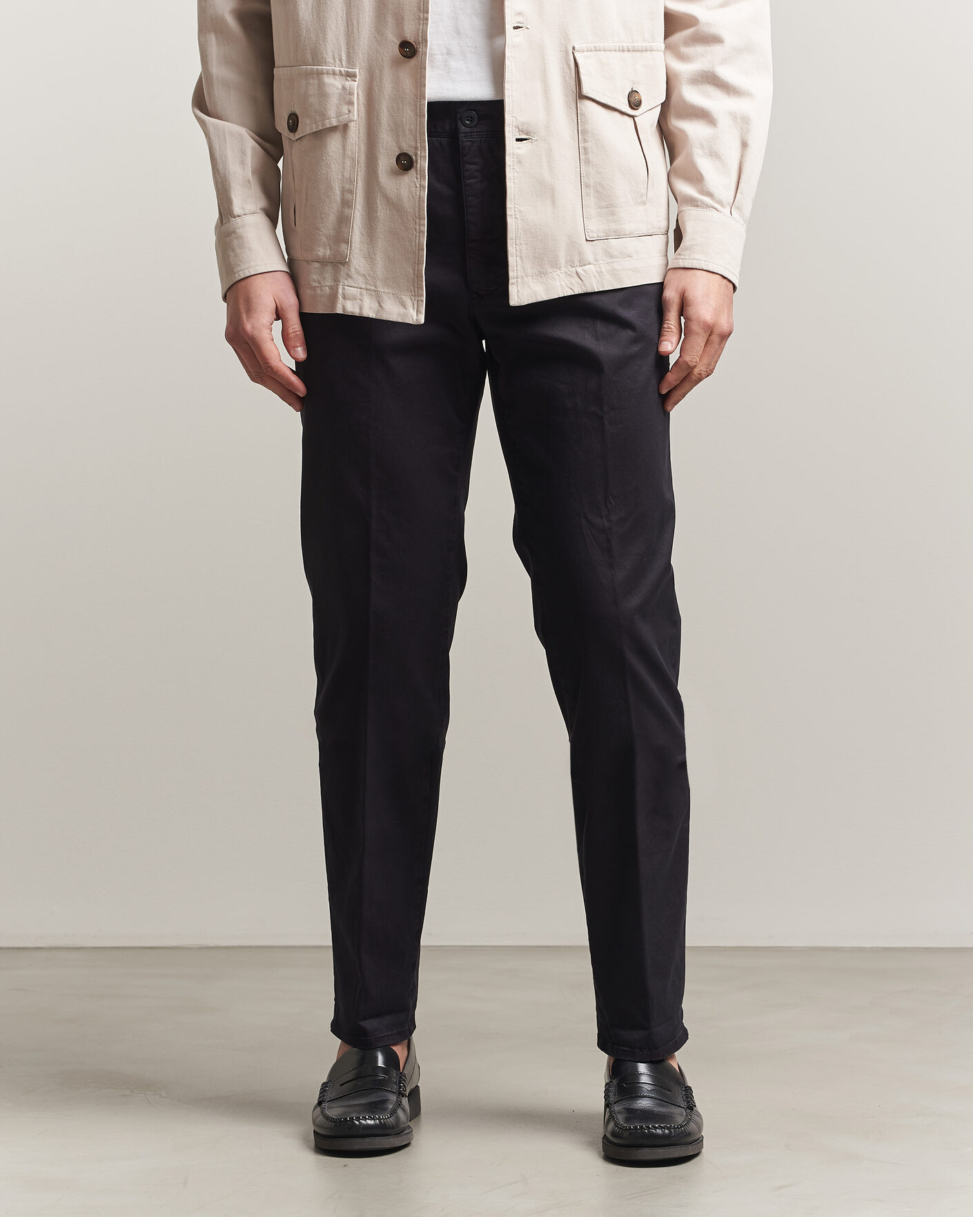 Heren | Broeken | Incotex | Regular Fit Garment Dyed Slacks Navy