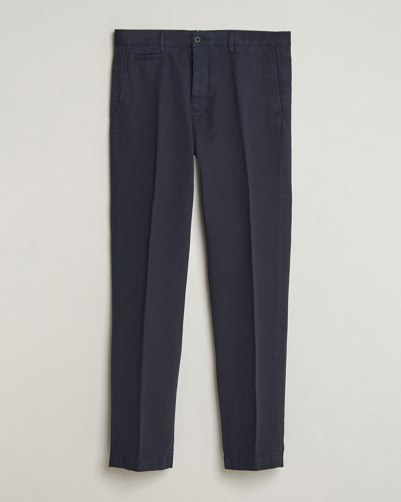 Heren | Broeken | Incotex | Regular Fit Cotton/Linen Slacks Navy