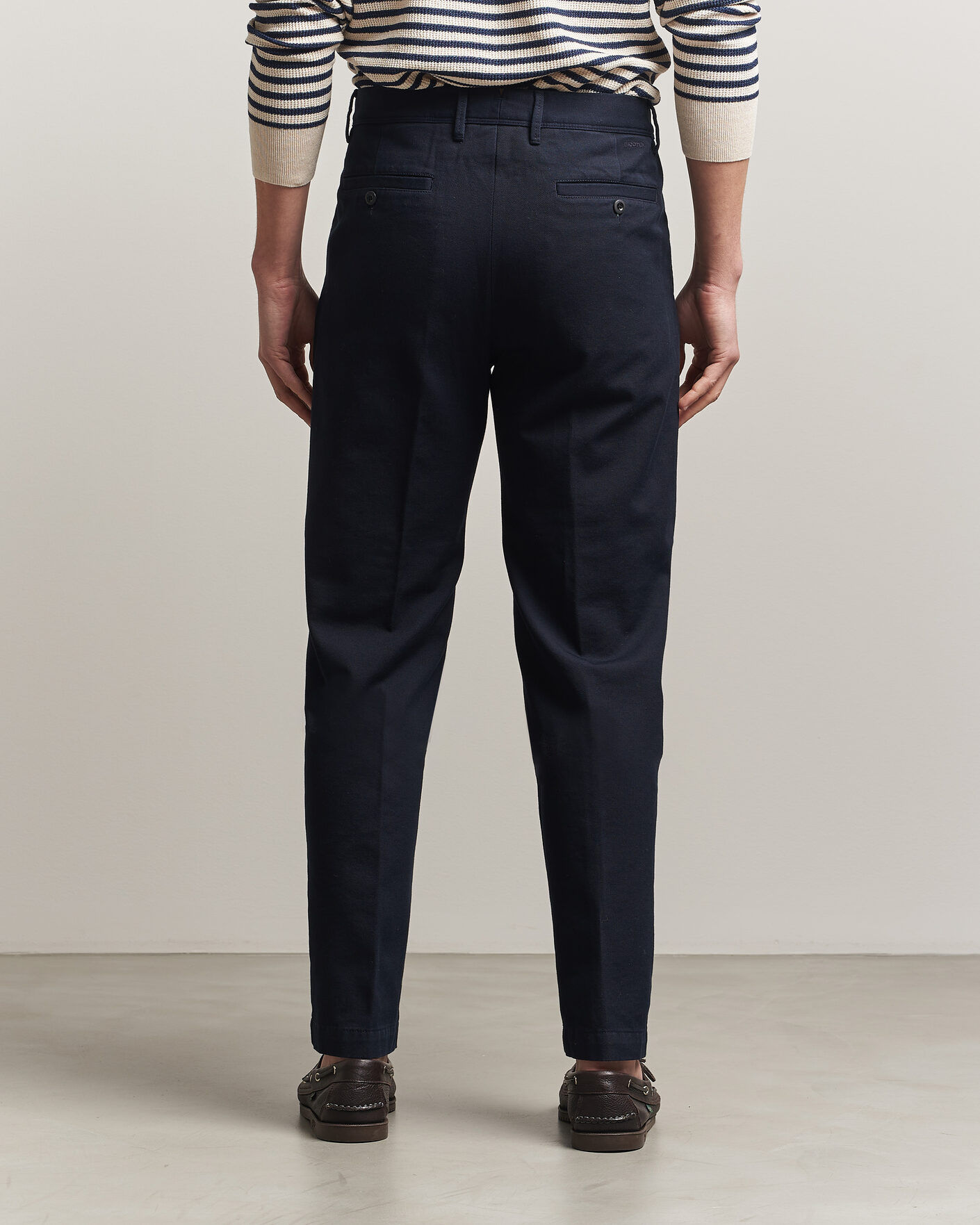 Heren | Broeken | Incotex | Regular Fit Uniform Cotton Slacks Navy