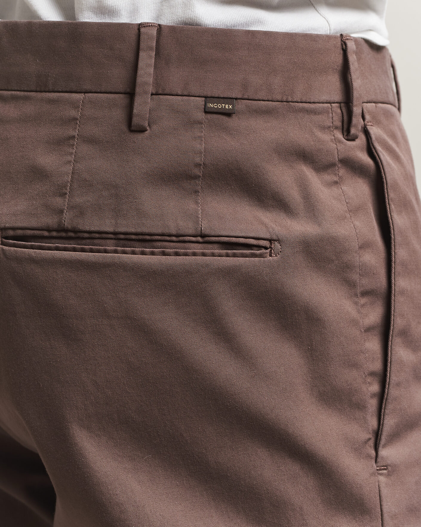 Heren | Broeken | Incotex | Slim Fit Comfort Chinos Dark Brown