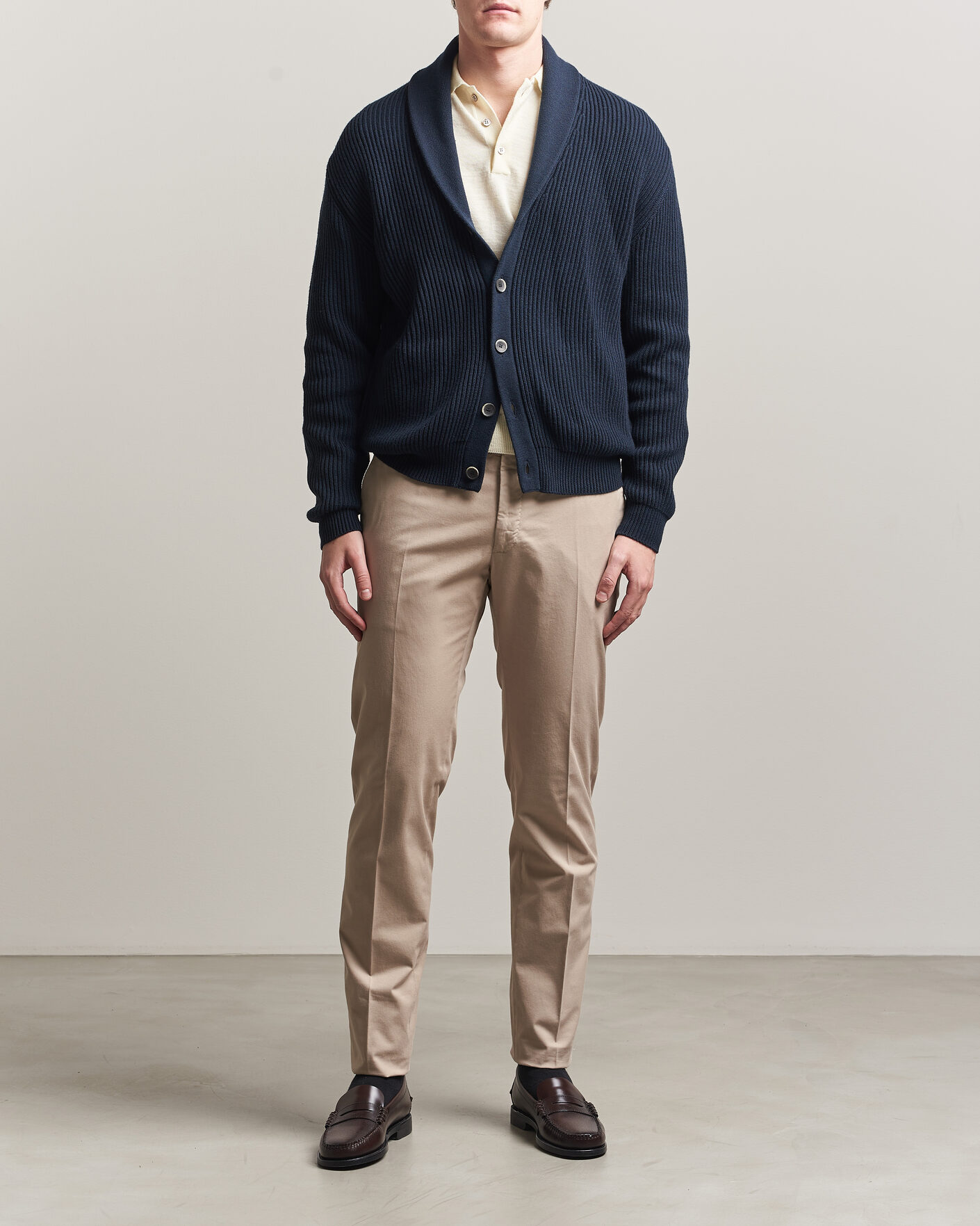 Heren | Broeken | Incotex | Slim Fit Comfort Chinos Sand