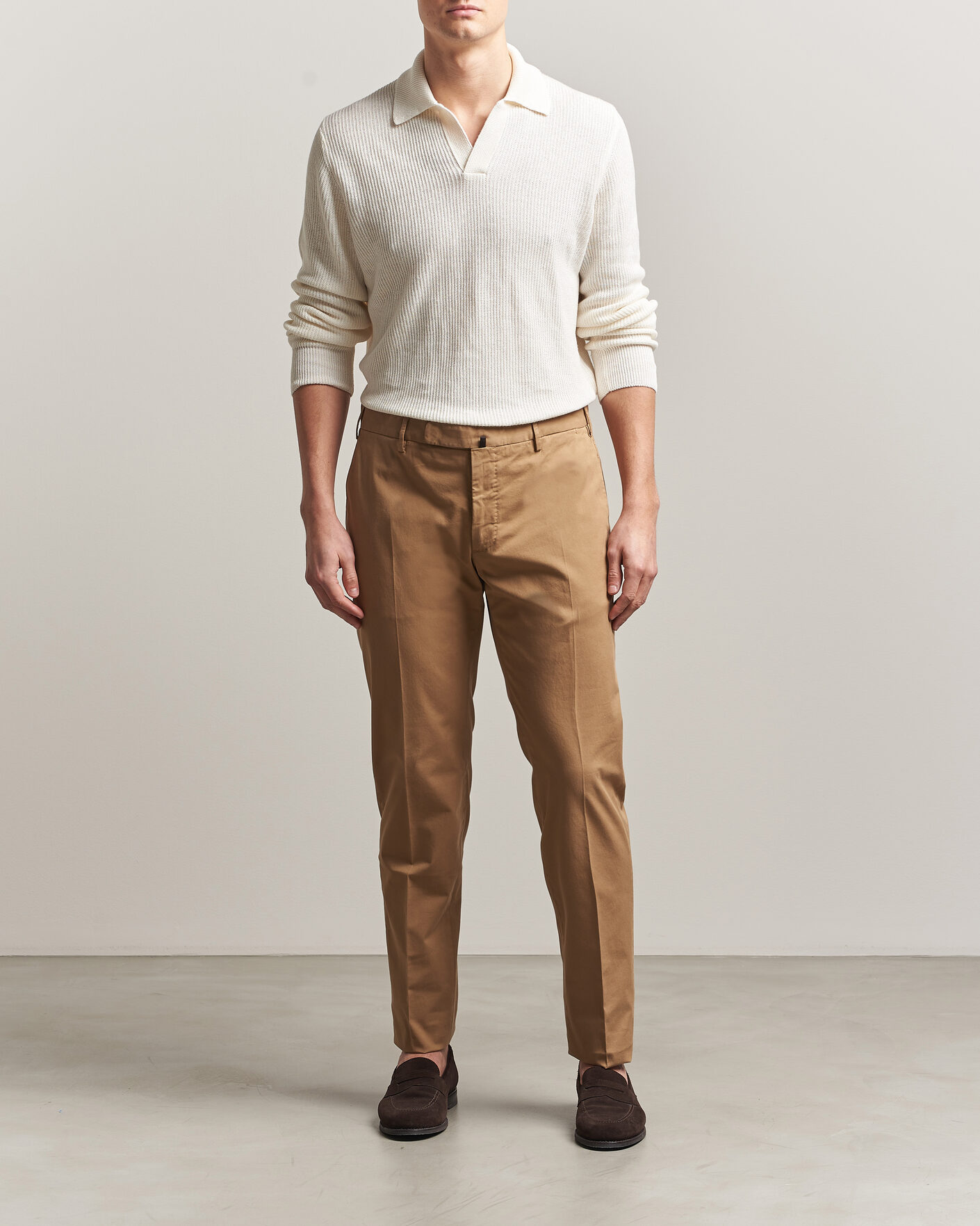 Heren | Broeken | Incotex | Slim Fit Comfort Chinos Khaki
