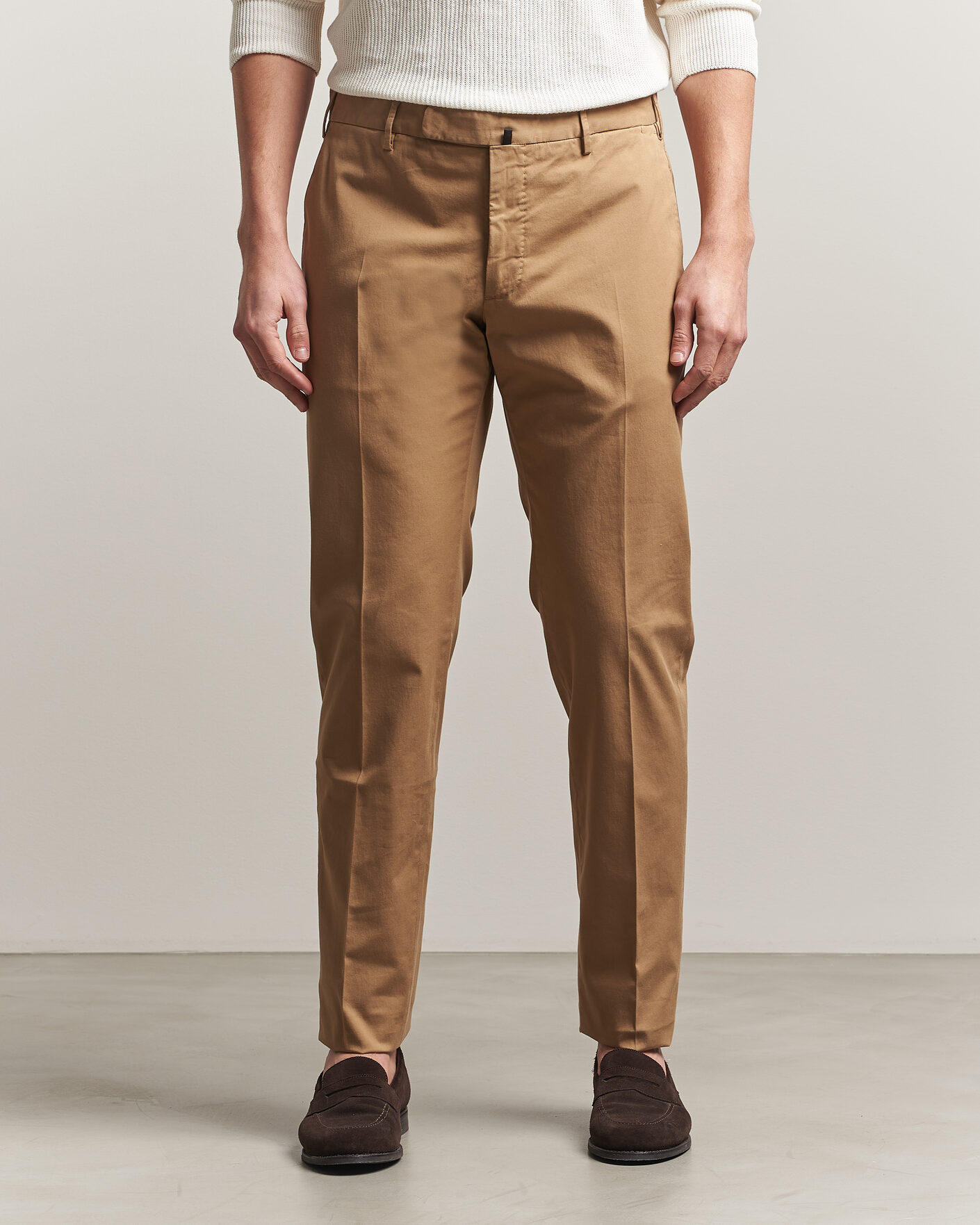 Heren | Broeken | Incotex | Slim Fit Comfort Chinos Khaki