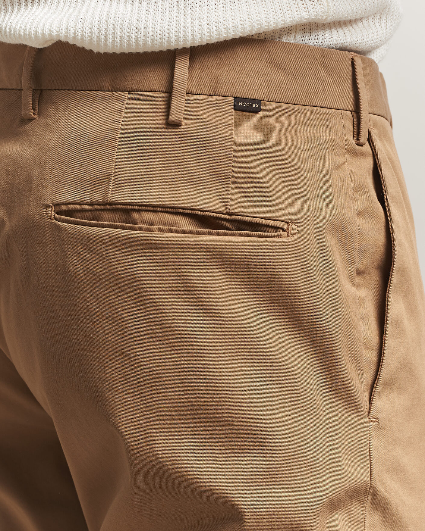 Heren | Broeken | Incotex | Slim Fit Comfort Chinos Khaki