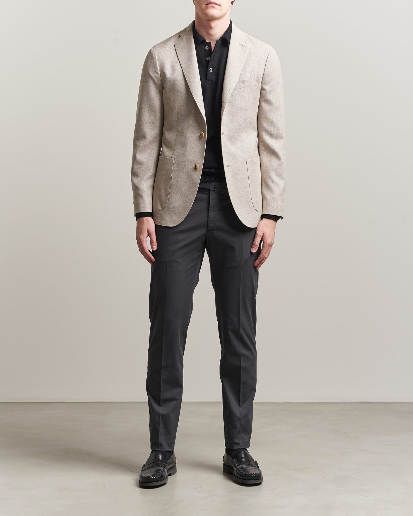 Heren | Broeken | Incotex | Slim Fit Comfort Chinos Dark Grey