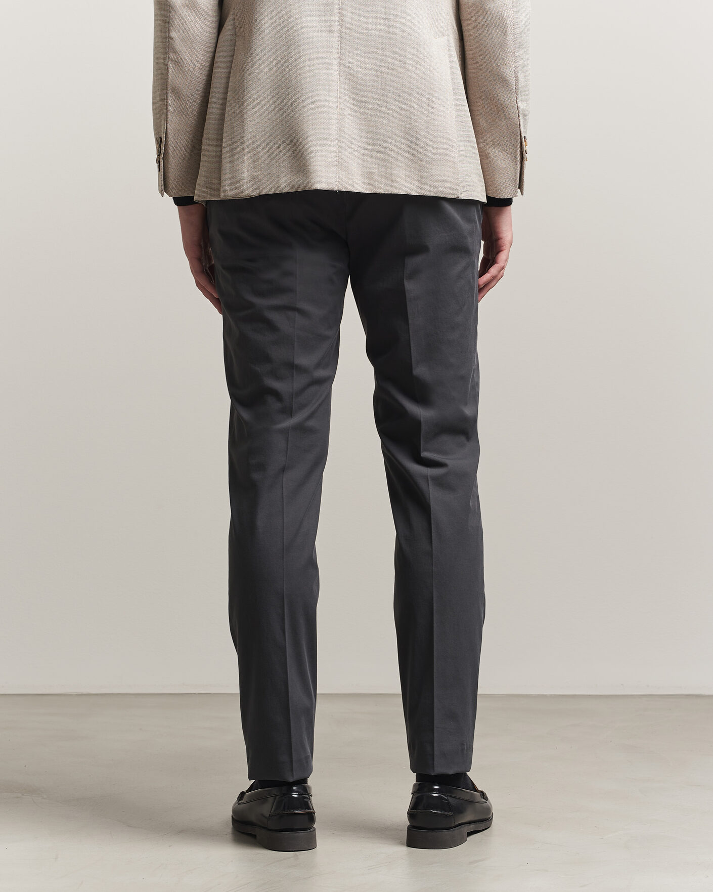 Heren | Broeken | Incotex | Slim Fit Comfort Chinos Dark Grey