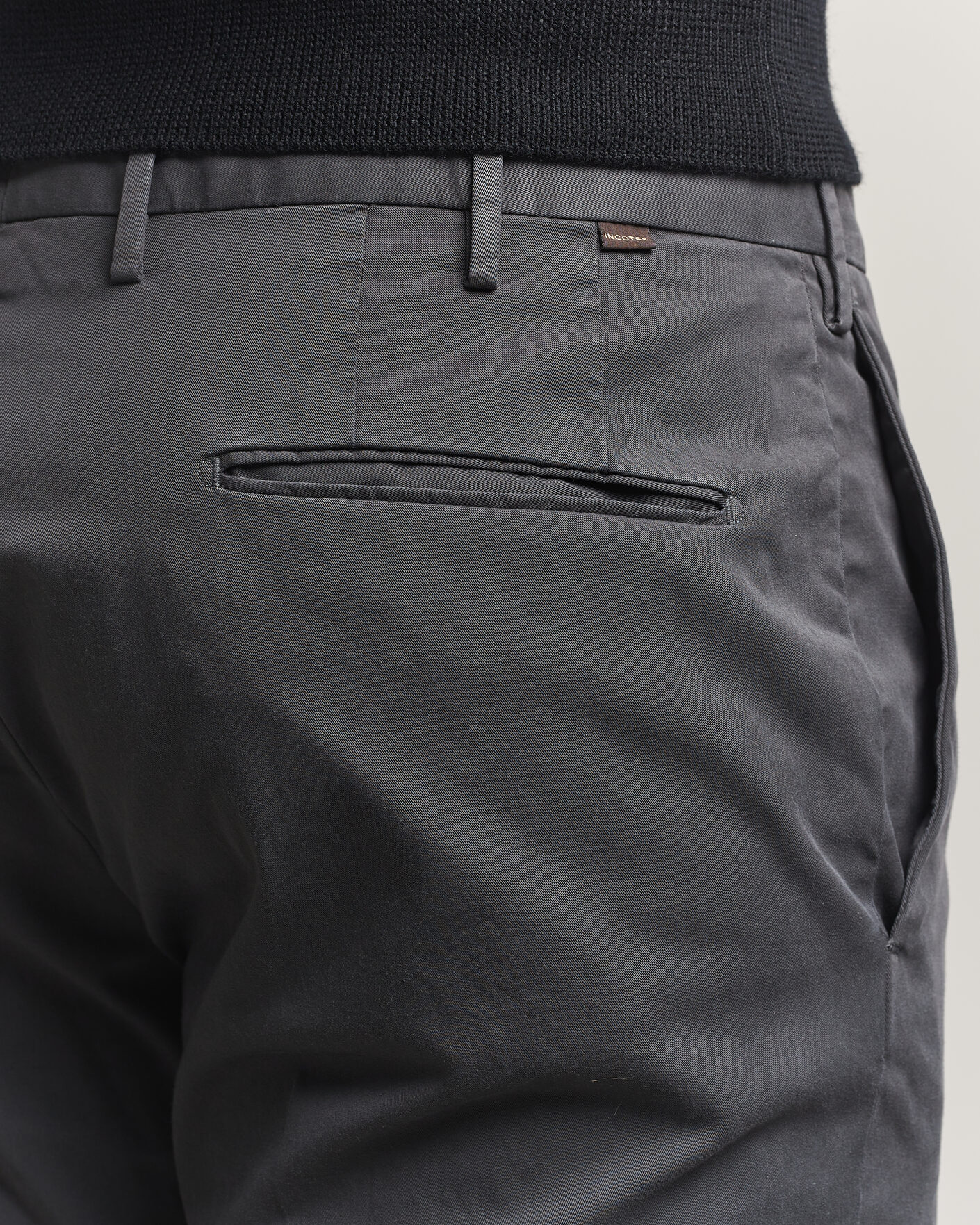 Heren | Broeken | Incotex | Slim Fit Comfort Chinos Dark Grey