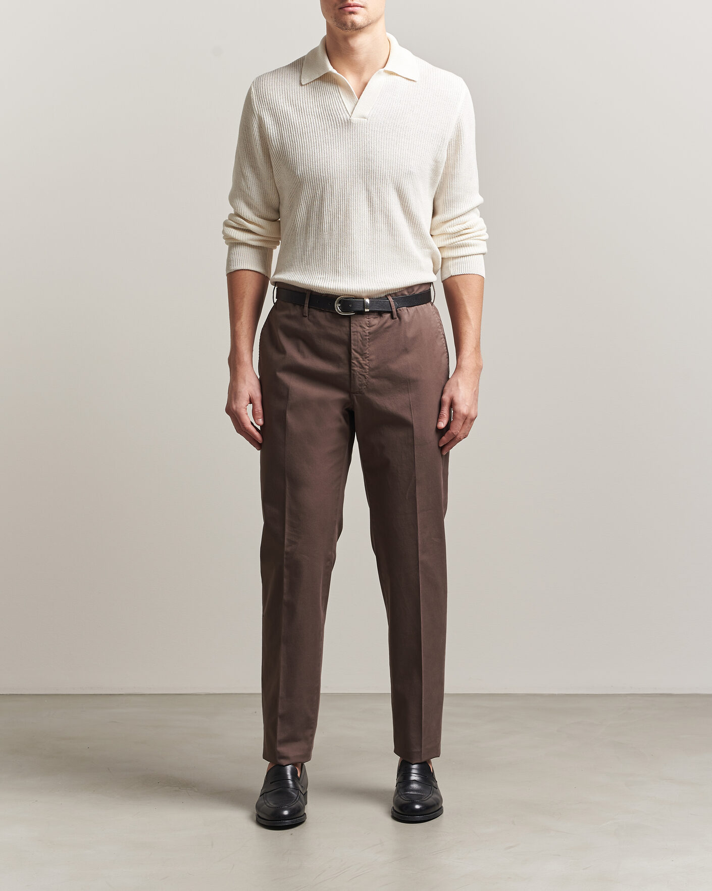 Heren | Broeken | Incotex | Regular Fit Comfort Chinos Dark Brown
