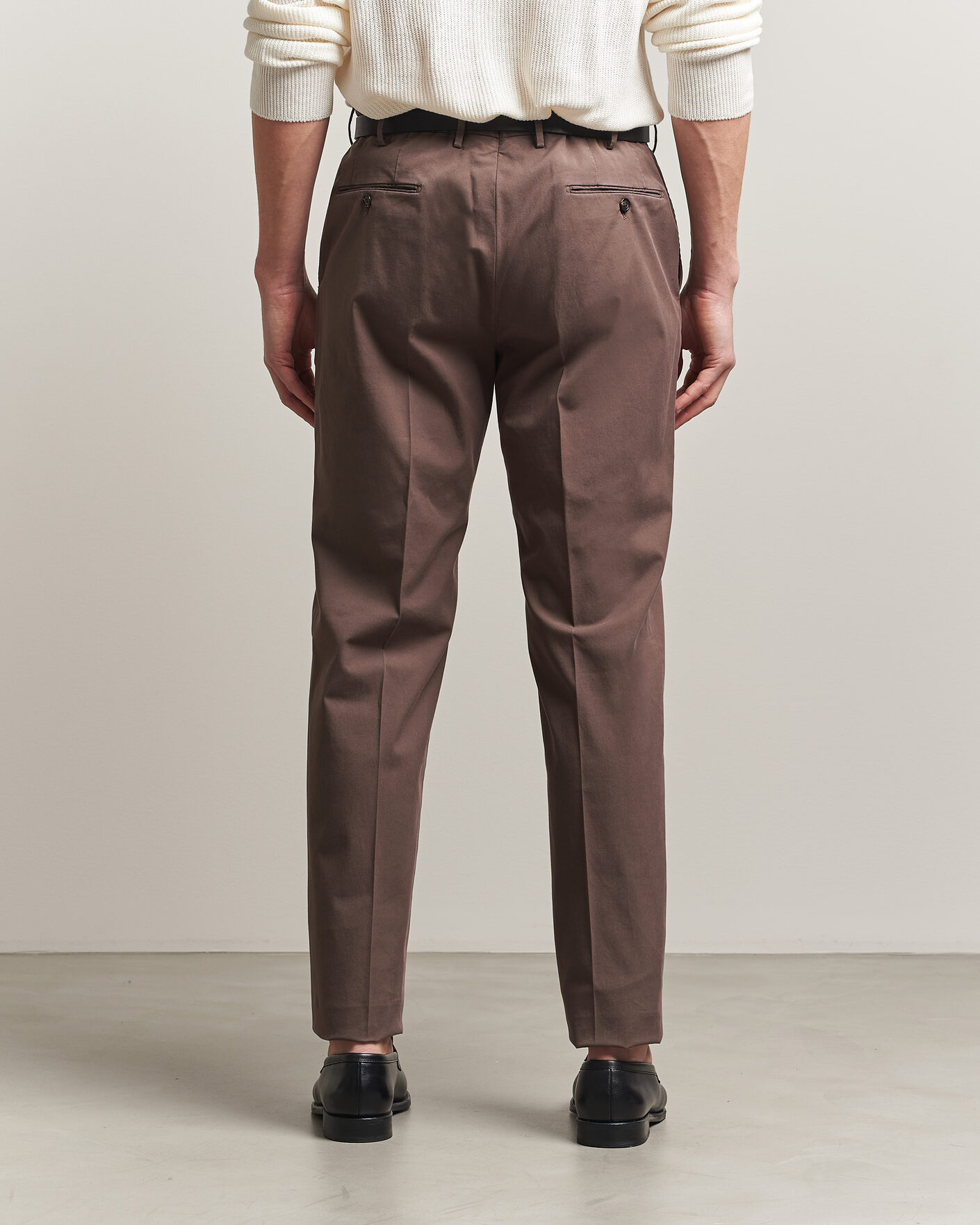 Heren | Broeken | Incotex | Regular Fit Comfort Chinos Dark Brown