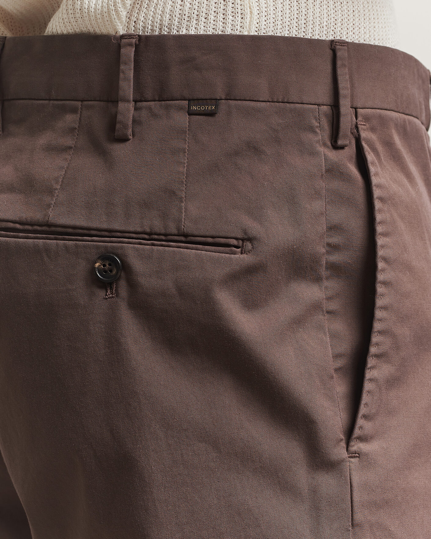 Heren | Broeken | Incotex | Regular Fit Comfort Chinos Dark Brown