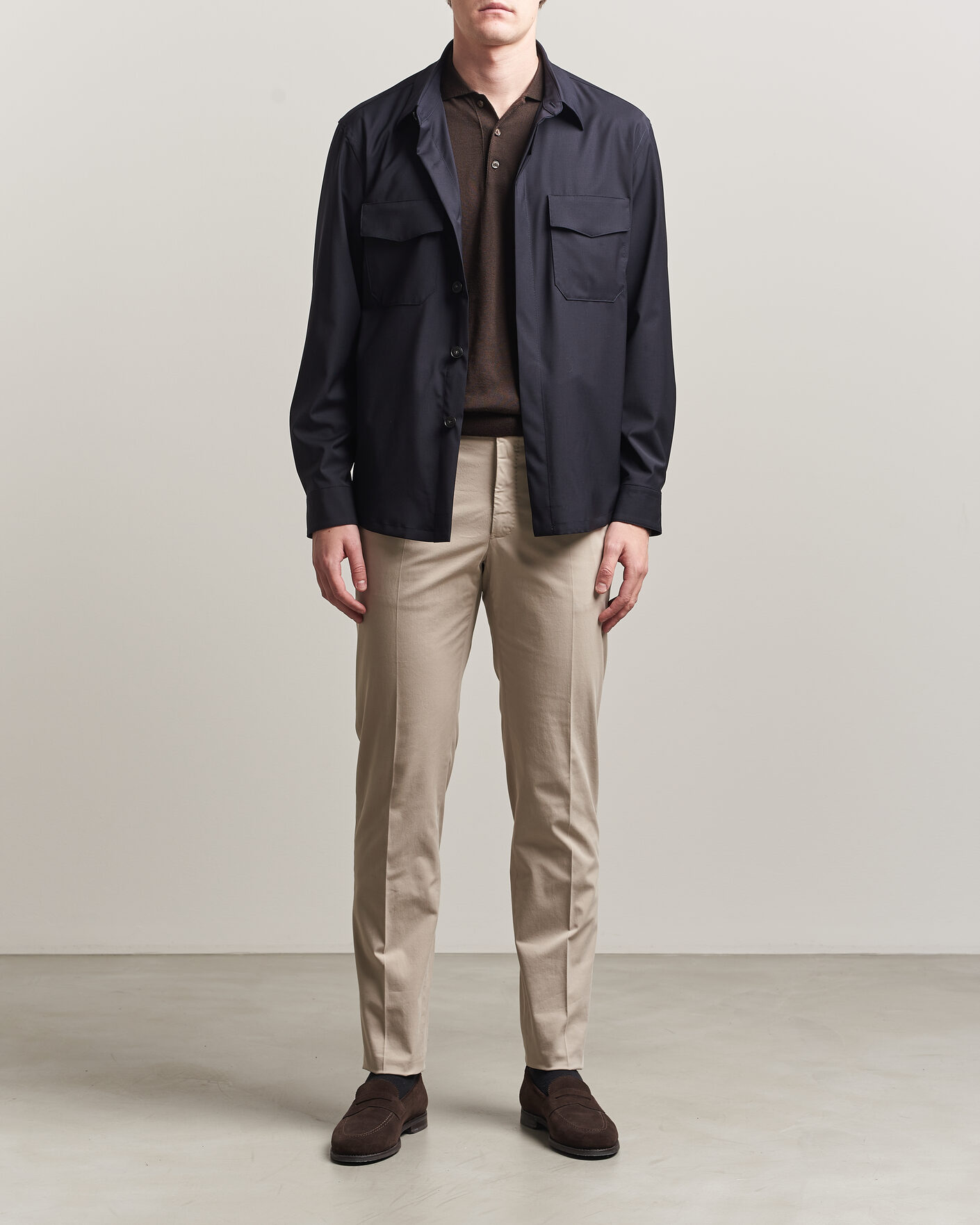 Heren | Broeken | Incotex | Regular Fit Comfort Chinos Sand