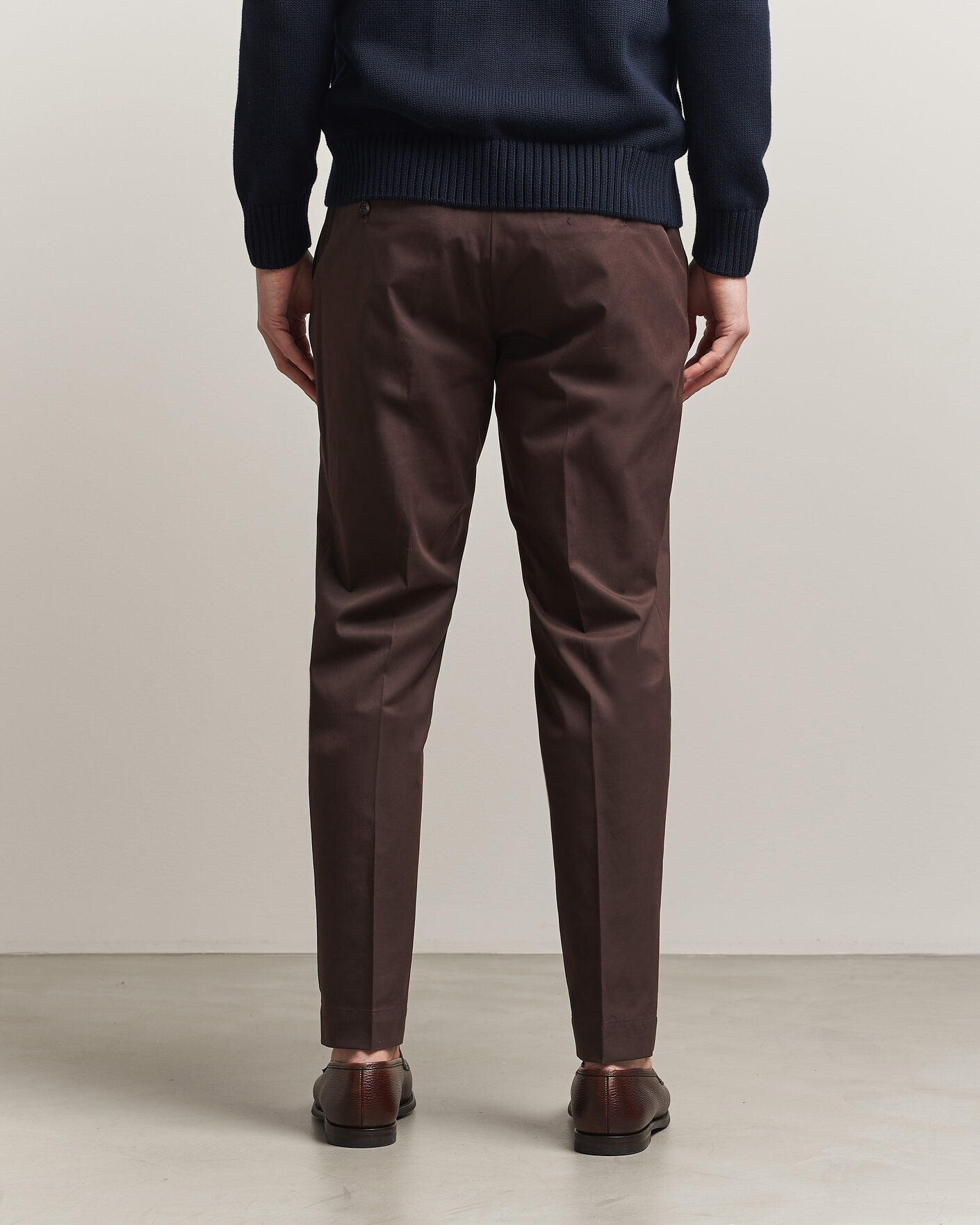 Heren | Broeken | Incotex | Regular Fit Flexgab Cotton Chinos Dark Brown