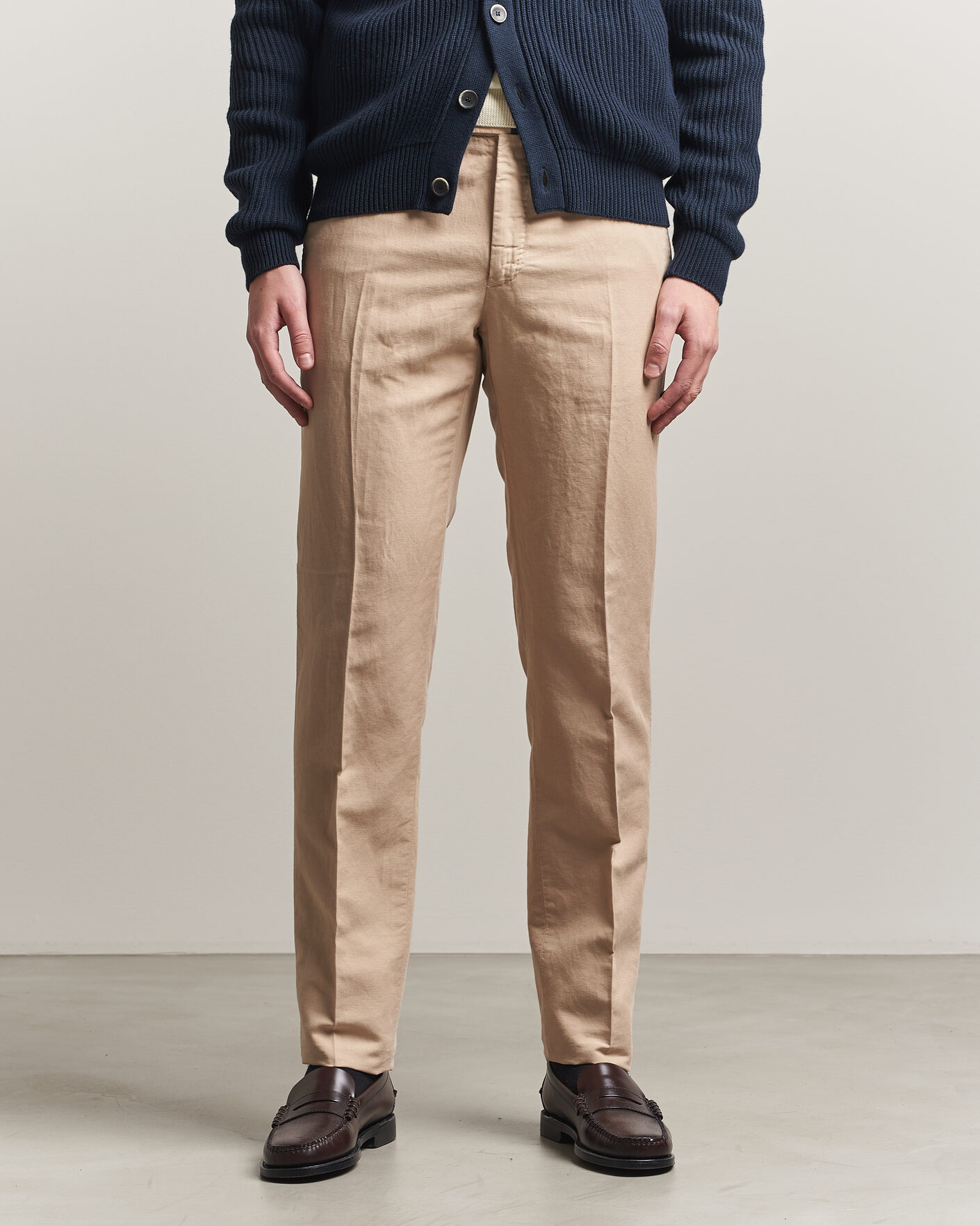 Heren | Broeken | Incotex | Regular Fit Chinolino Trousers Beige