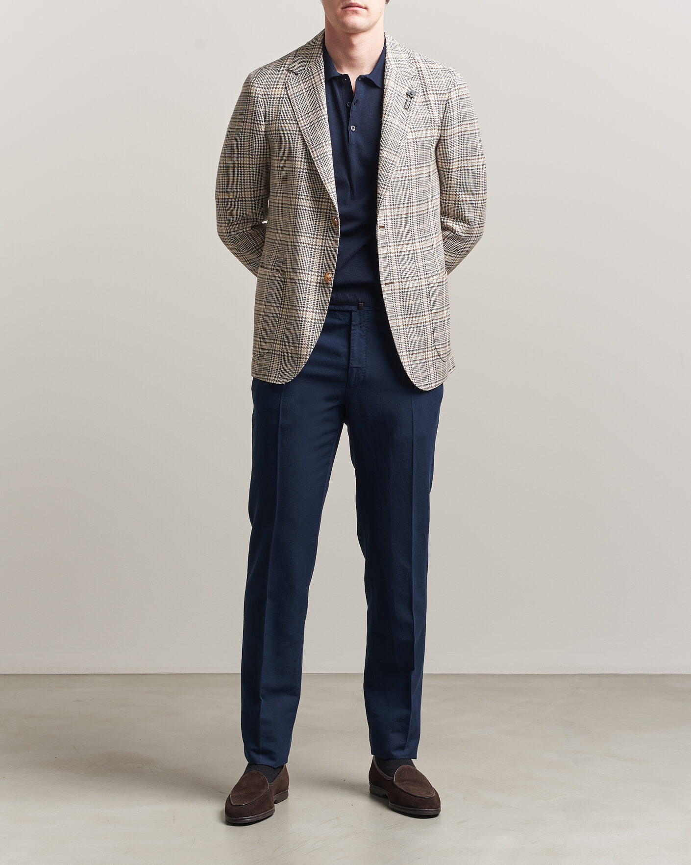 Heren | Broeken | Incotex | Regular Fit Chinolino Trousers Navy