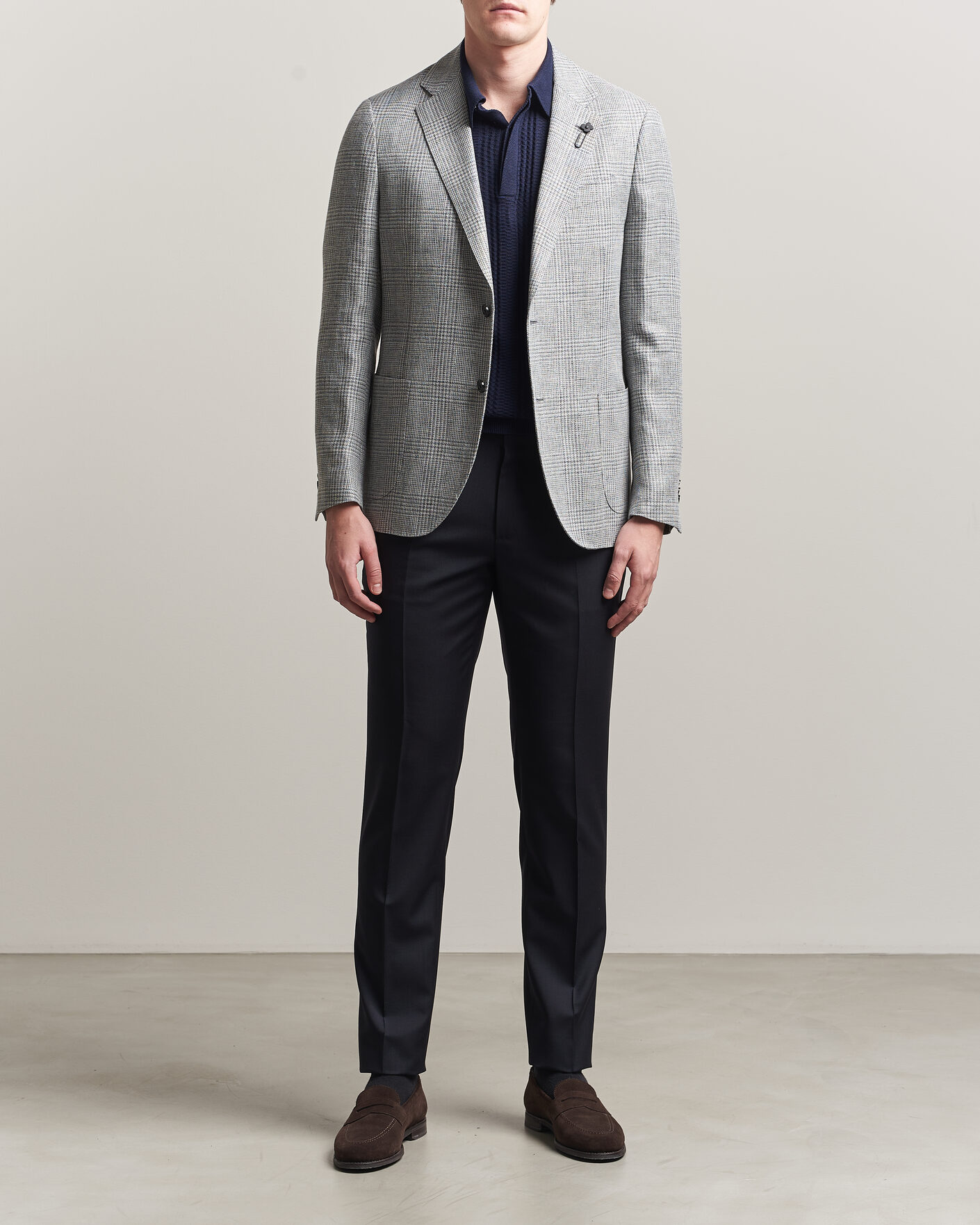 Heren | Broeken | Incotex | Regular Fit Super 100s Wool Pants Blue