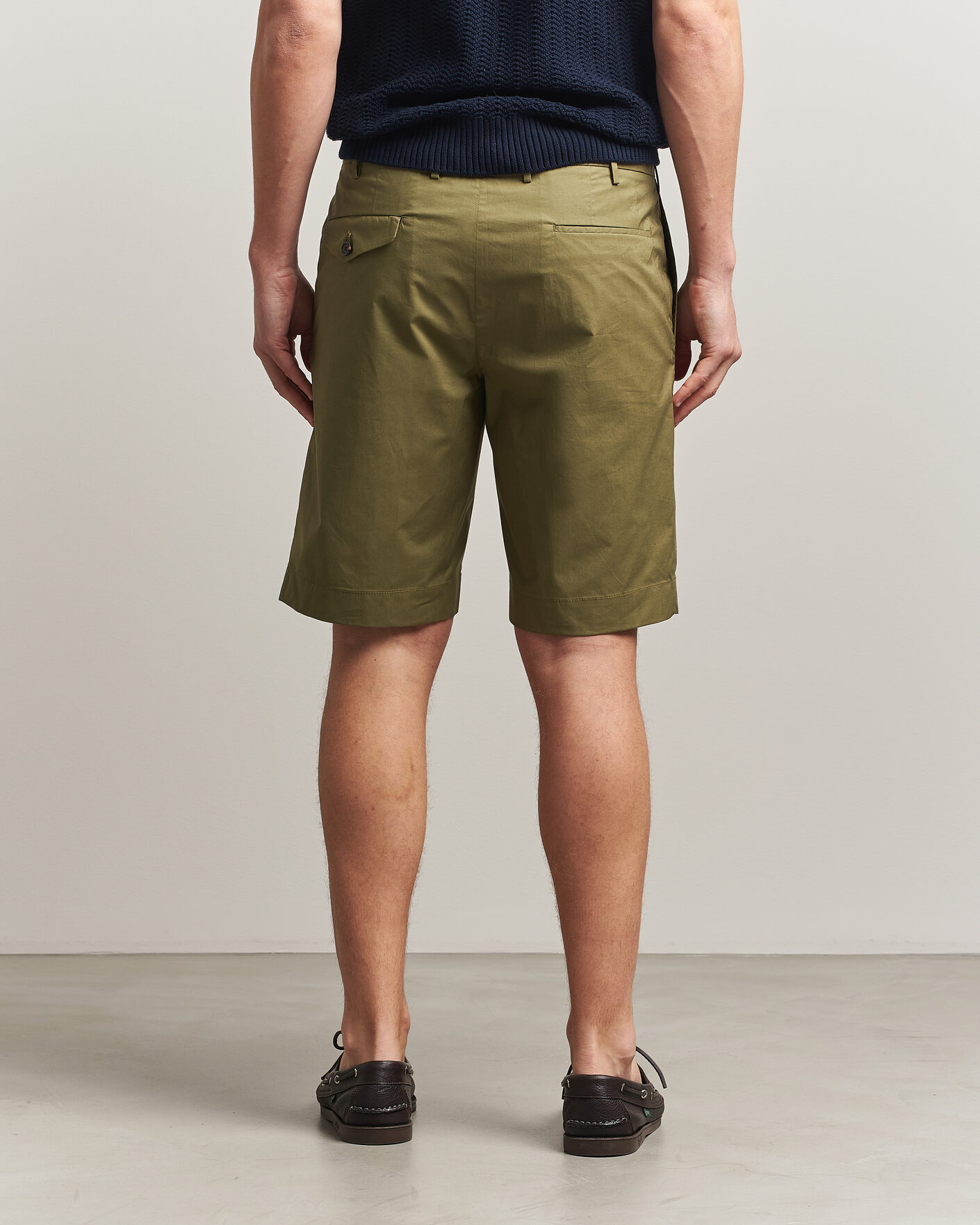 Heren | Korte broek | Incotex | Cotton Poplin Shorts Olive