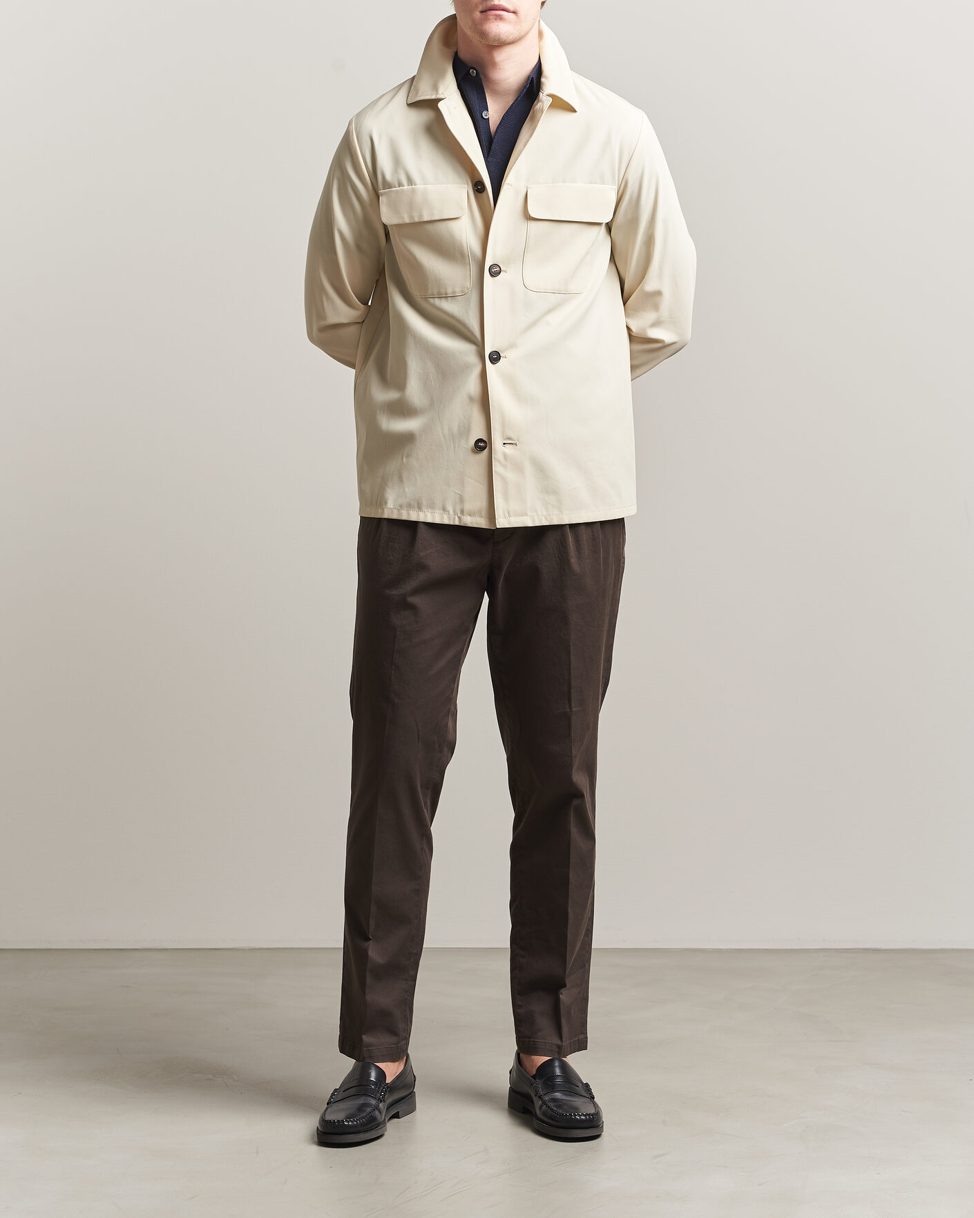 Heren | Overhemden | Incotex | Ice Cotton Twill Overshirt Natural