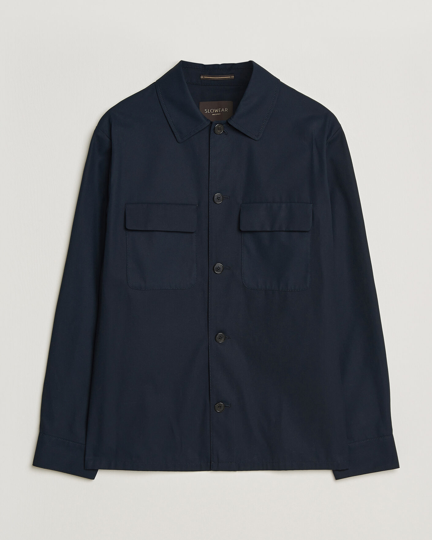 Heren | Overhemden | Incotex | Ice Cotton Twill Overshirt Navy