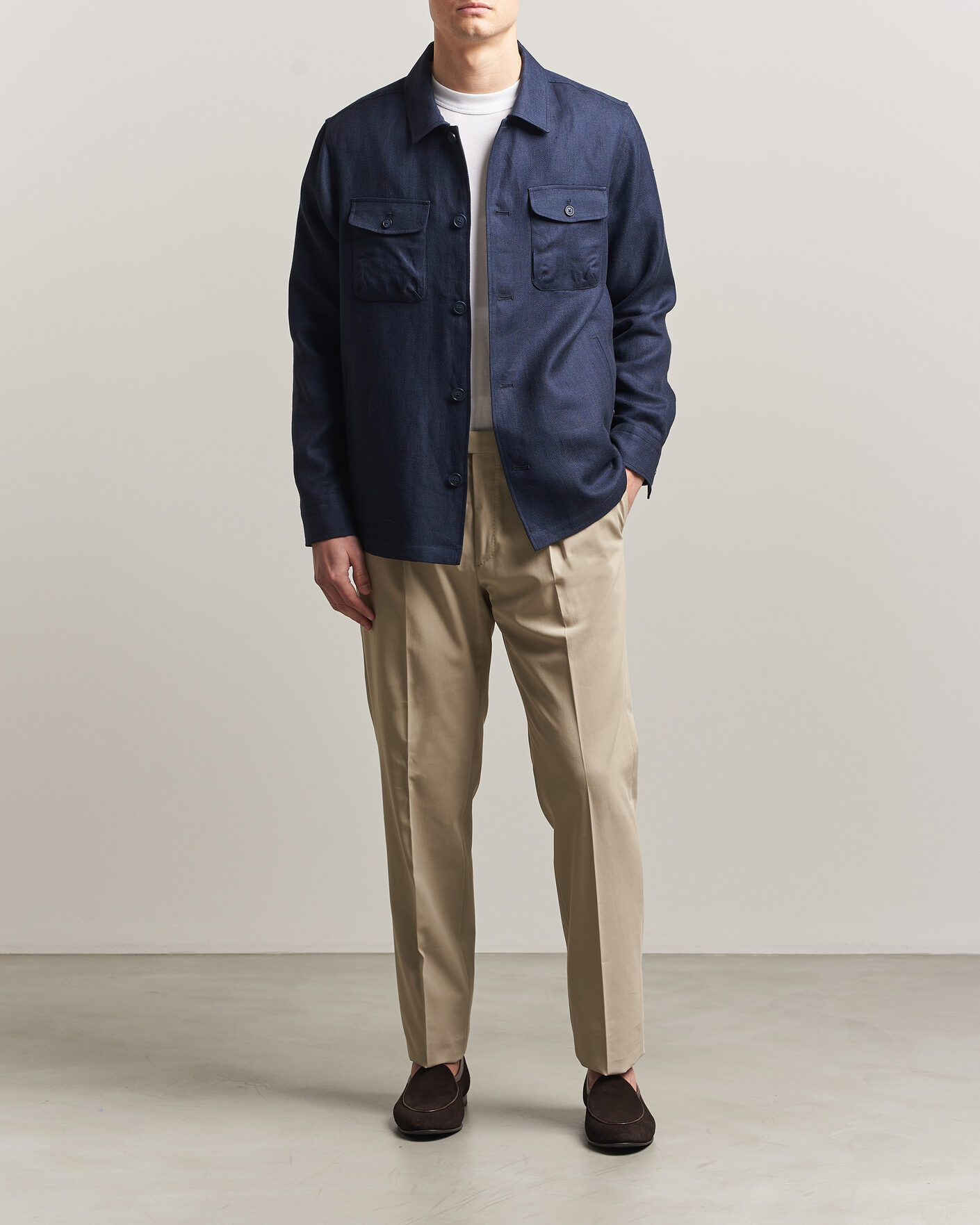 Heren | Broeken | Incotex | Ice Cotton Twill Pants Sand