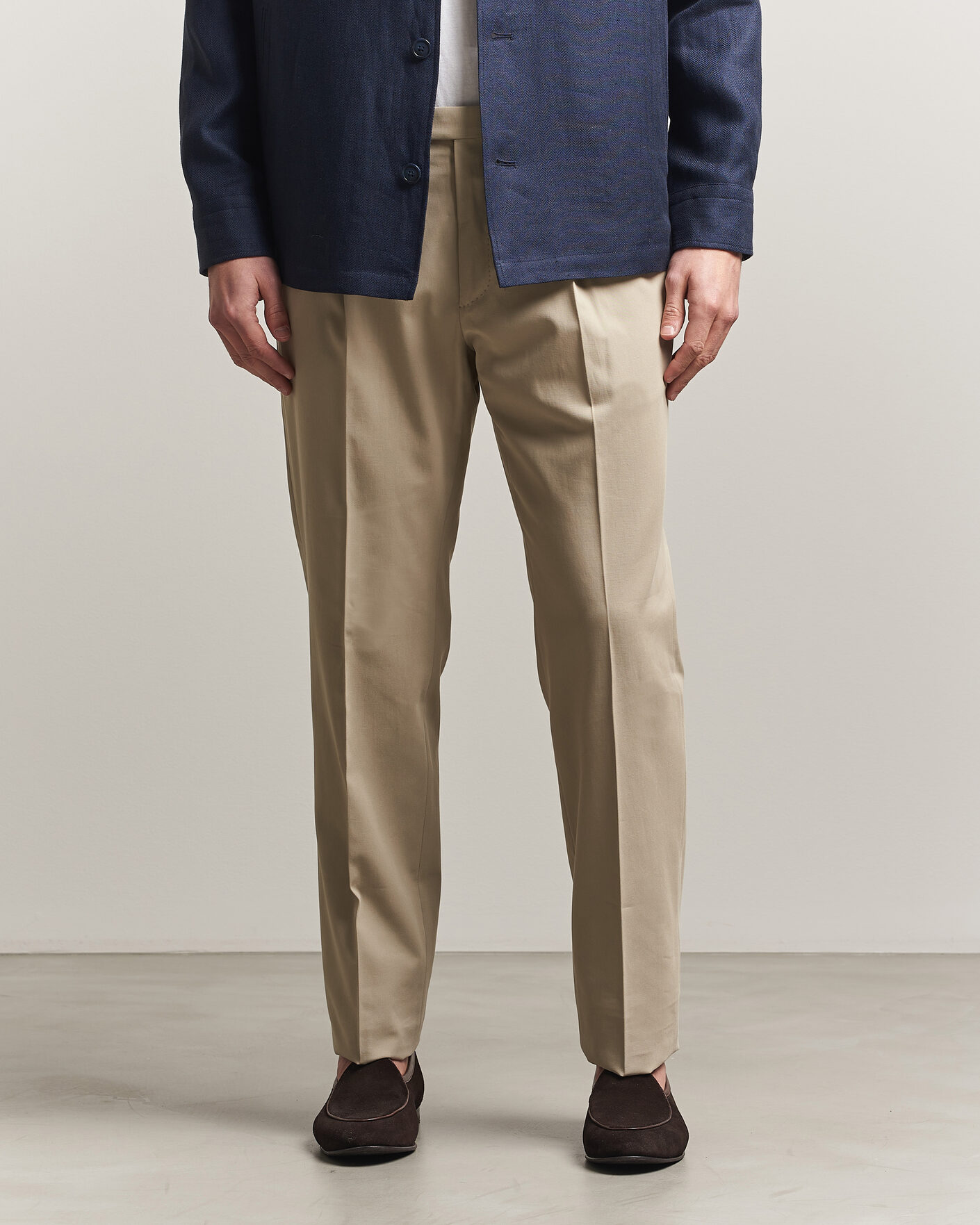 Heren | Broeken | Incotex | Ice Cotton Twill Pants Sand