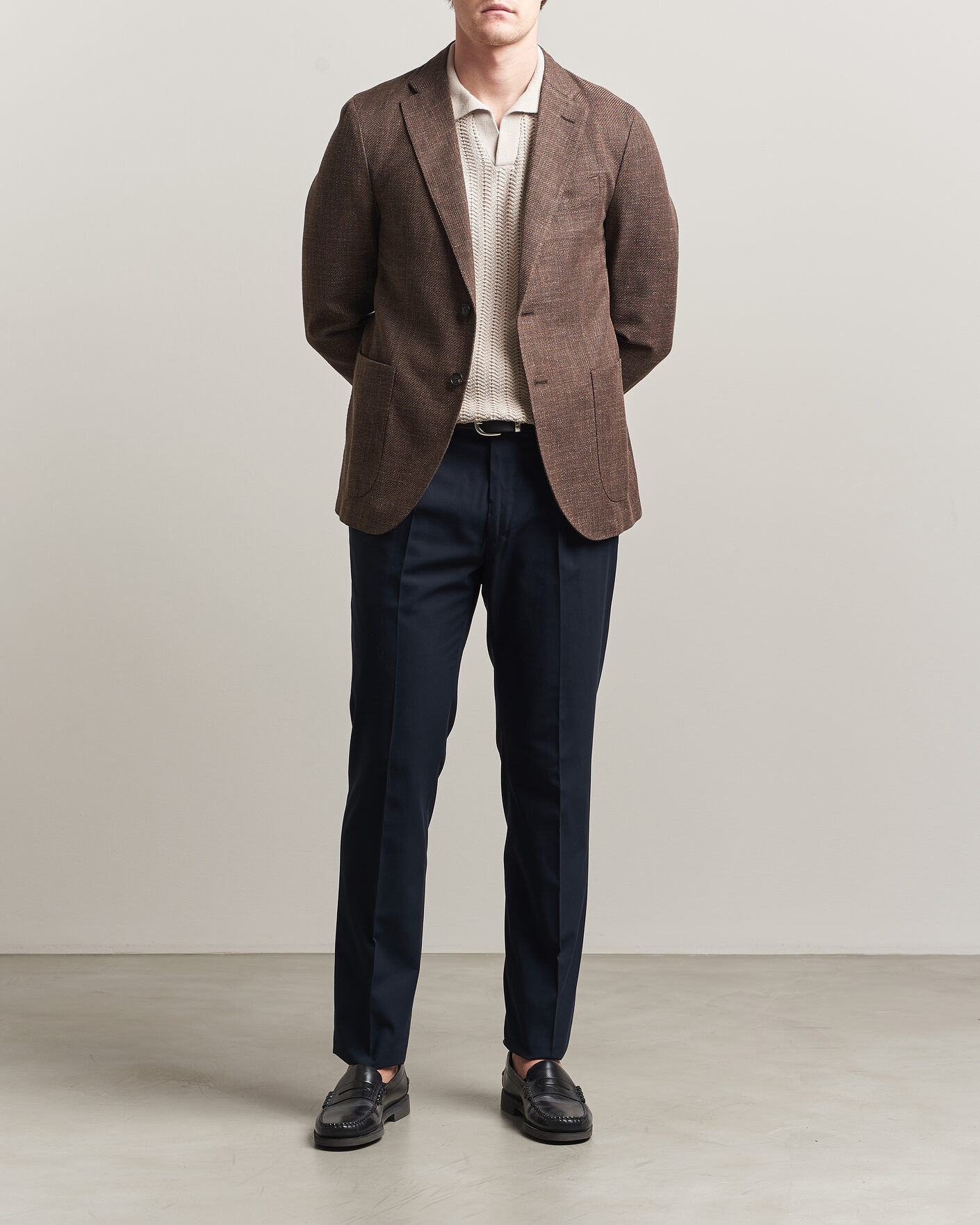 Heren | Broeken | Incotex | Ice Cotton Twill Pants Navy