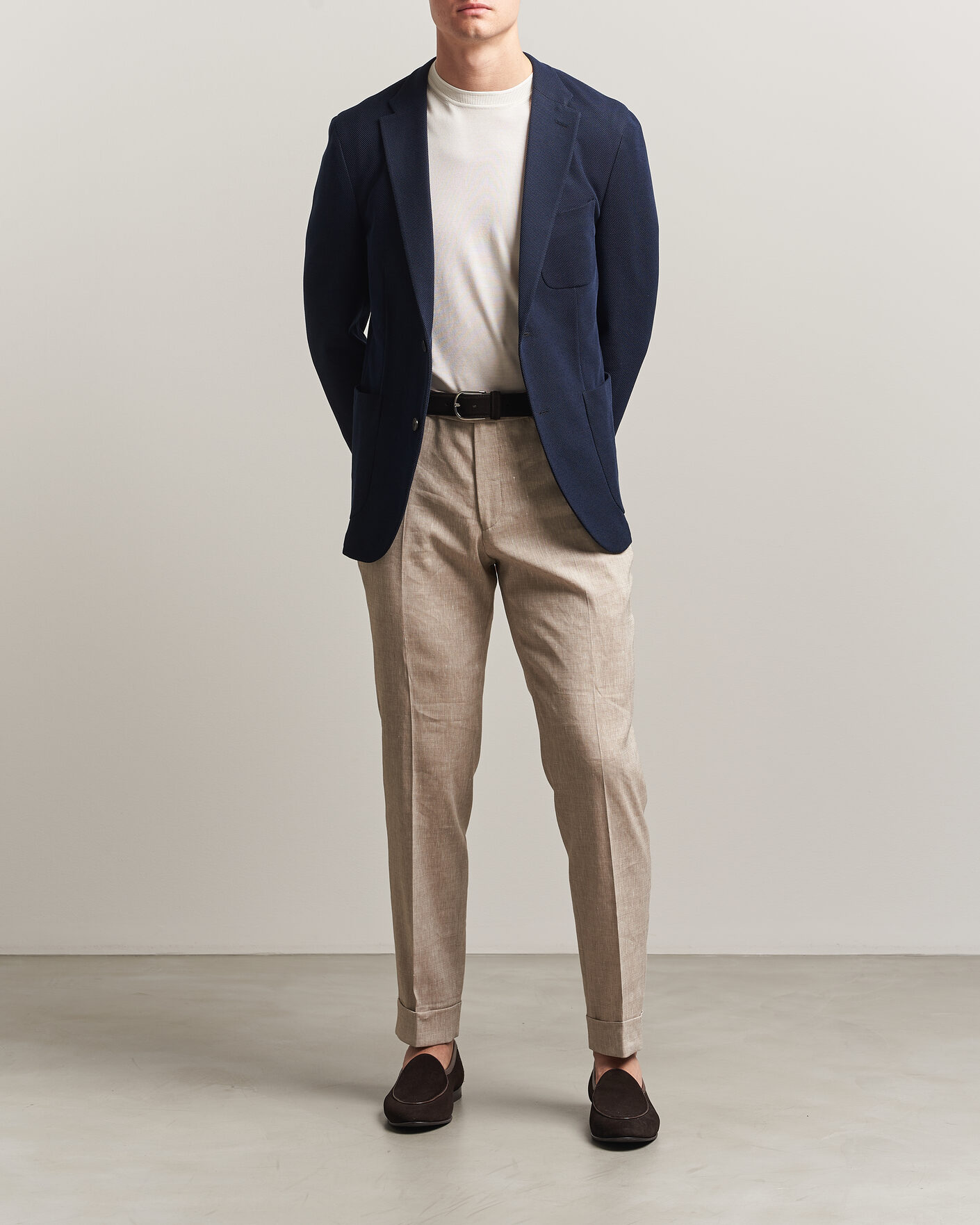 Heren | Blazers | Incotex | Unconstructed Jersey Blazer Navy