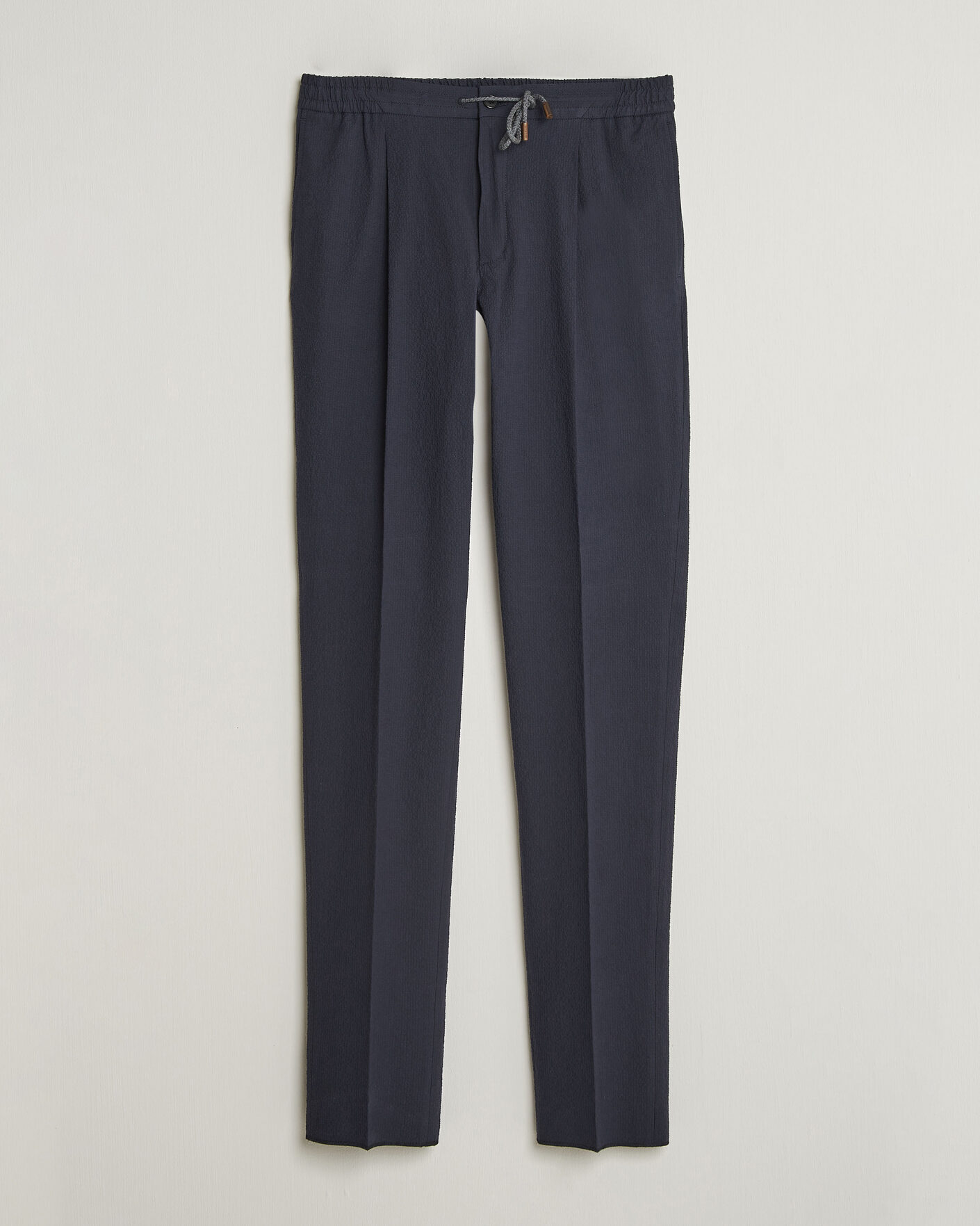 Heren | Broeken | Incotex | Tapered Fit Seersucker Pants Navy