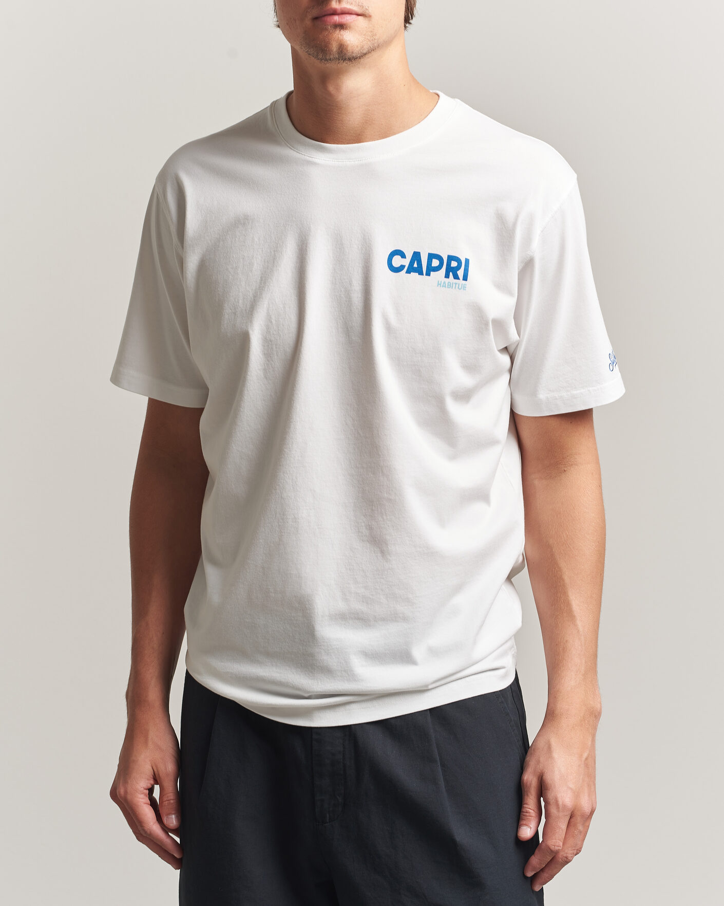 Heren | T-shirts | MC2 Saint Barth | Back Printed Cotton T-Shirt Capri Summer