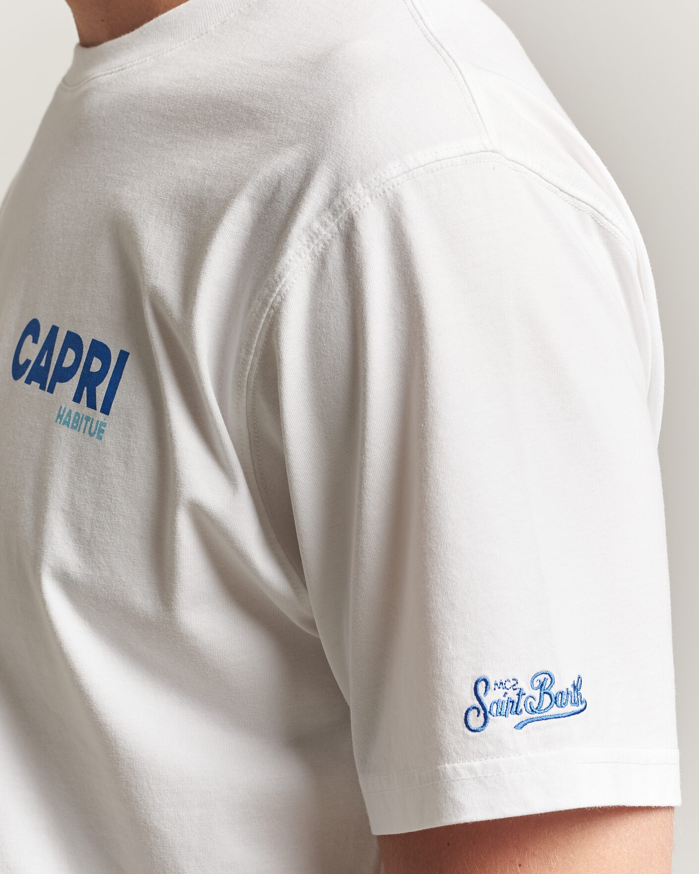 Heren | T-shirts | MC2 Saint Barth | Back Printed Cotton T-Shirt Capri Summer