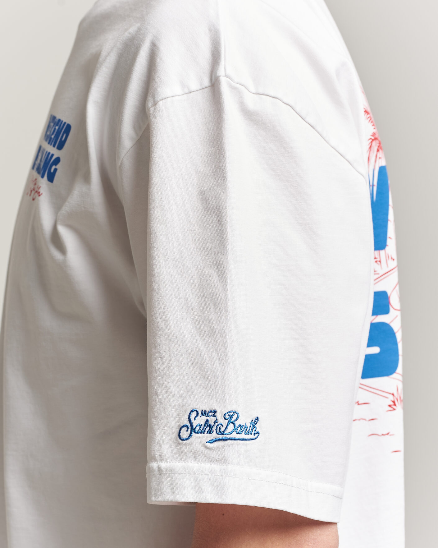 Heren | T-shirts | MC2 Saint Barth | Back Printed Cotton T-Shirt Weekend Jet