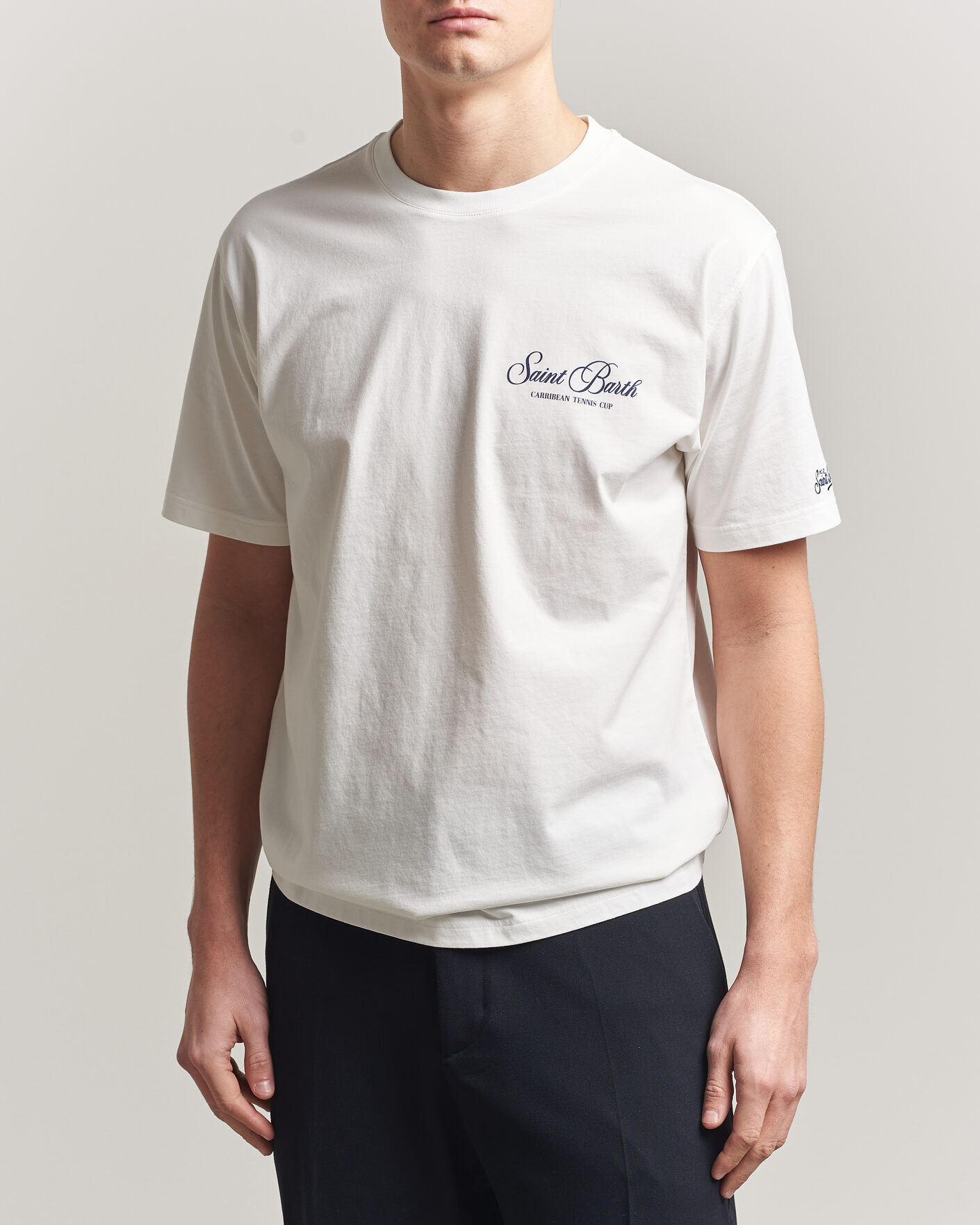 Heren | T-shirts | MC2 Saint Barth | Back Printed Cotton T-Shirt Gustavia Cup