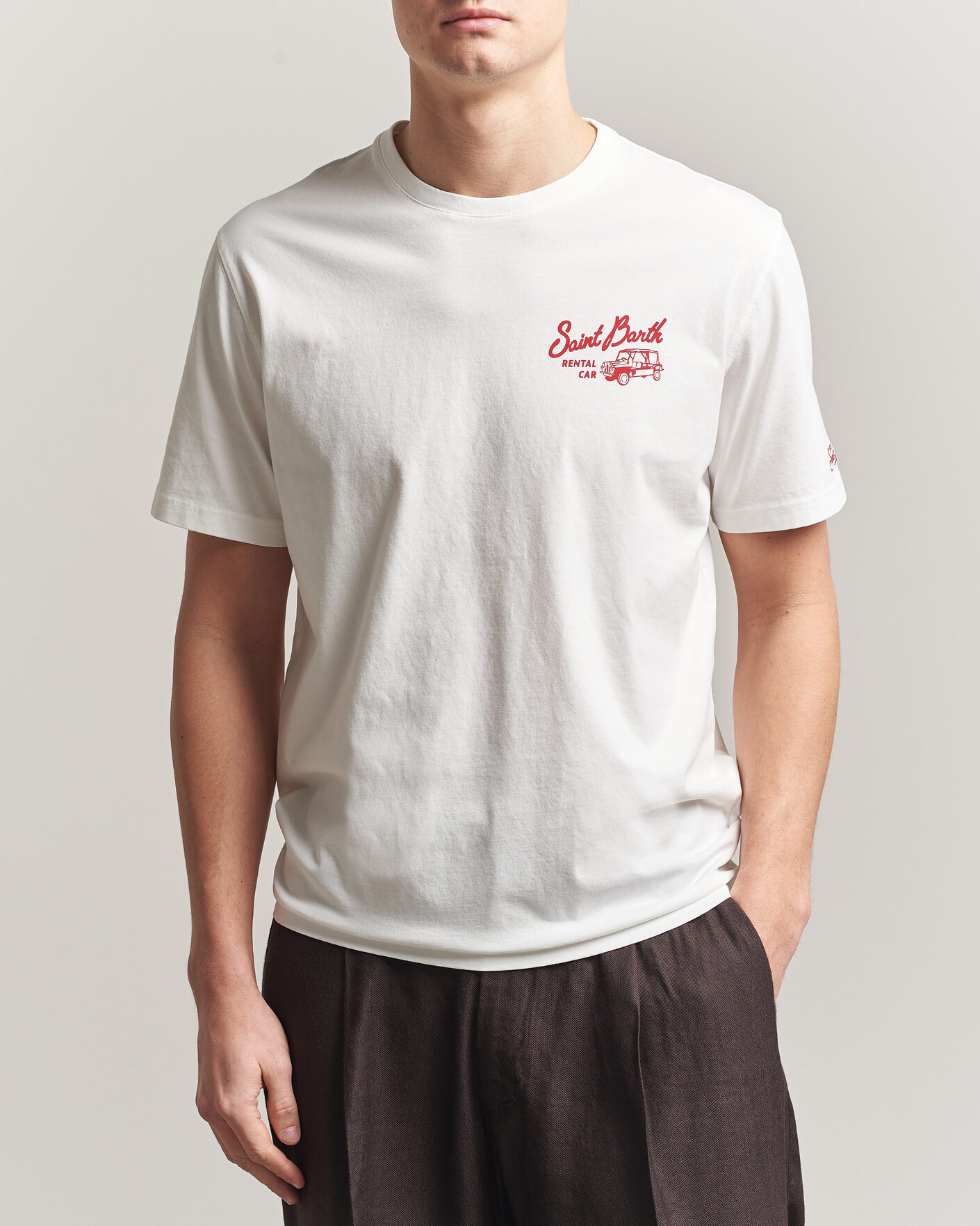 Heren | T-shirts | MC2 Saint Barth | Back Printed Cotton T-Shirt Rental Car