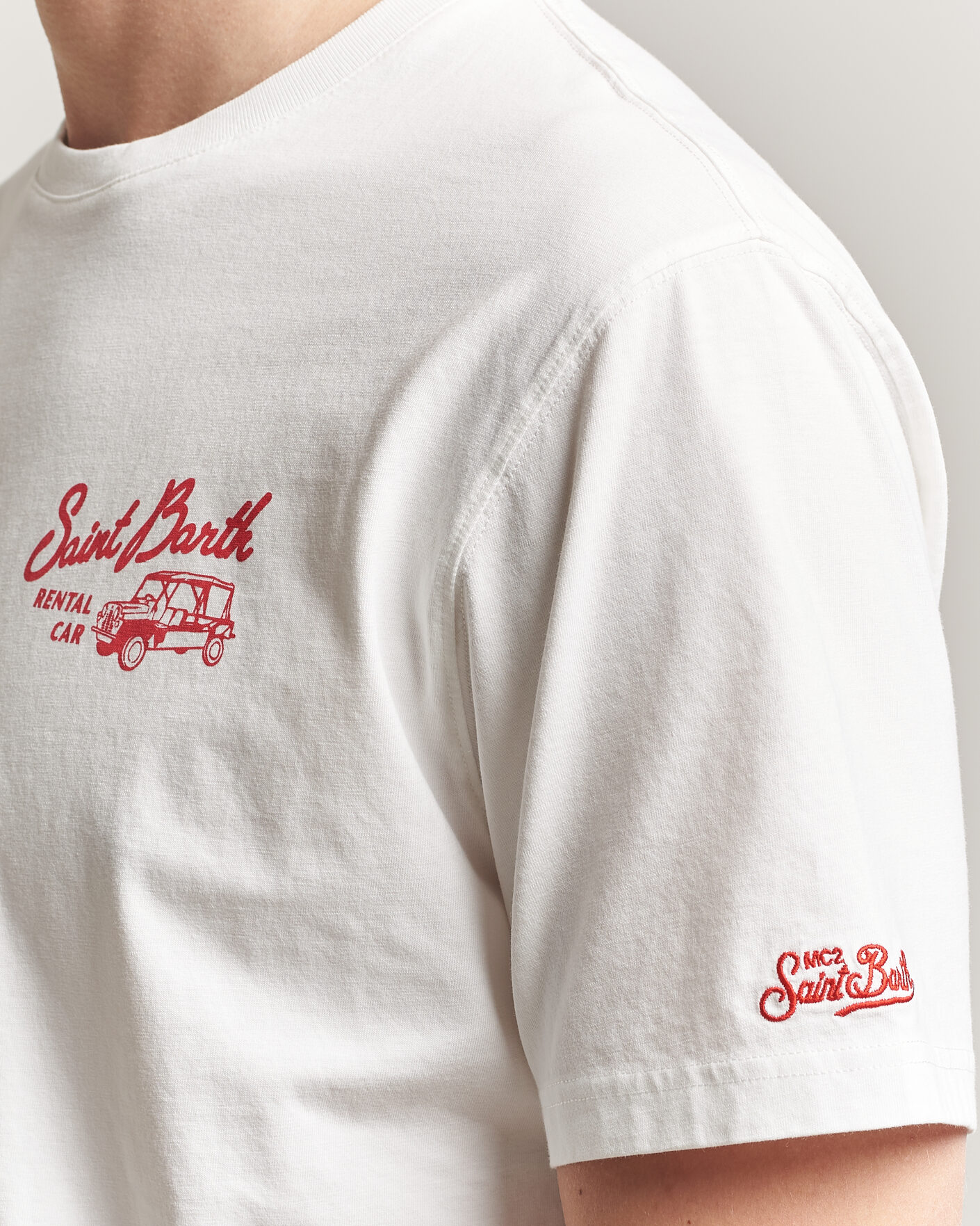 Heren | T-shirts | MC2 Saint Barth | Back Printed Cotton T-Shirt Rental Car