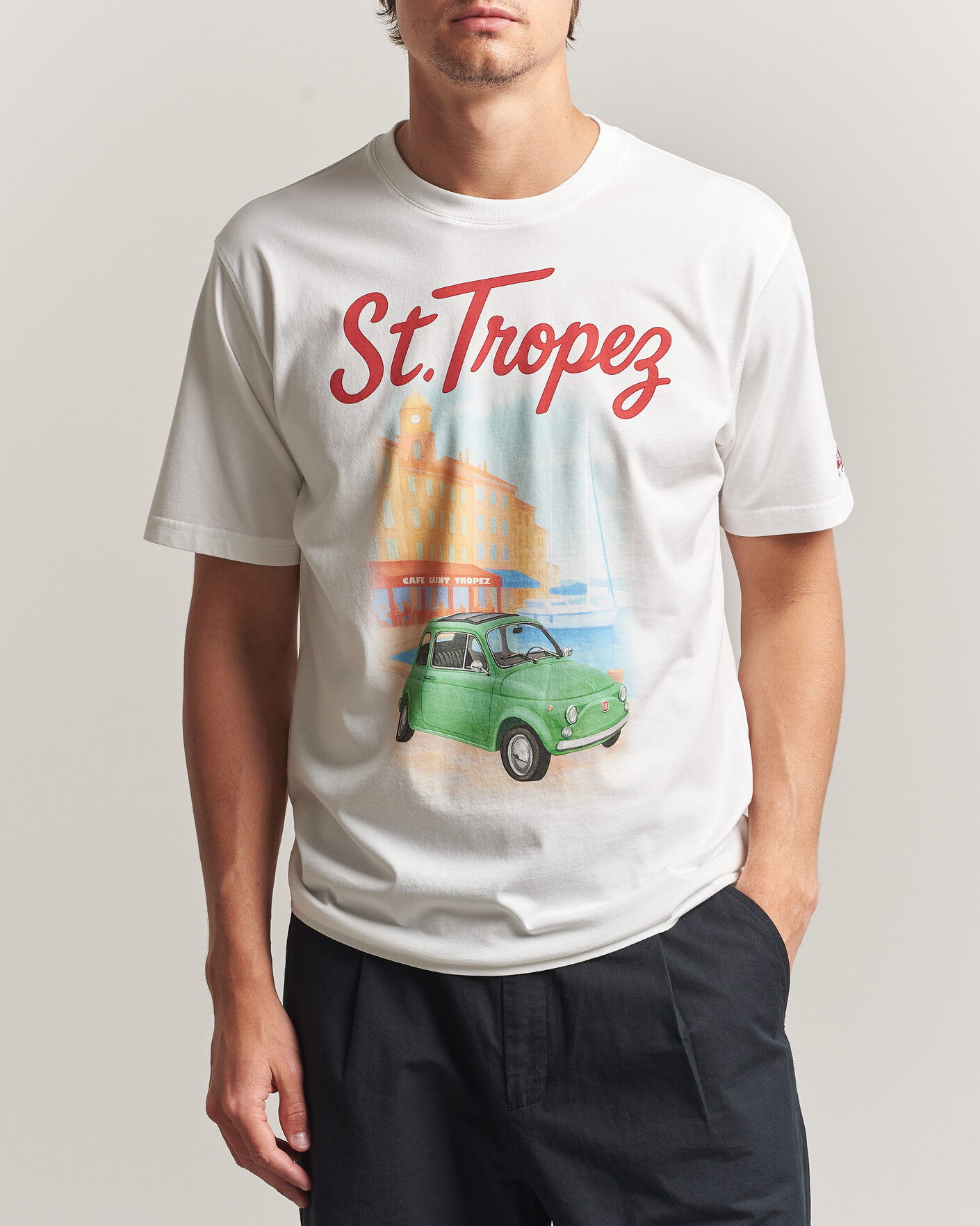 Heren | T-shirts | MC2 Saint Barth | Printed Cotton T-Shirt St Tropez Car