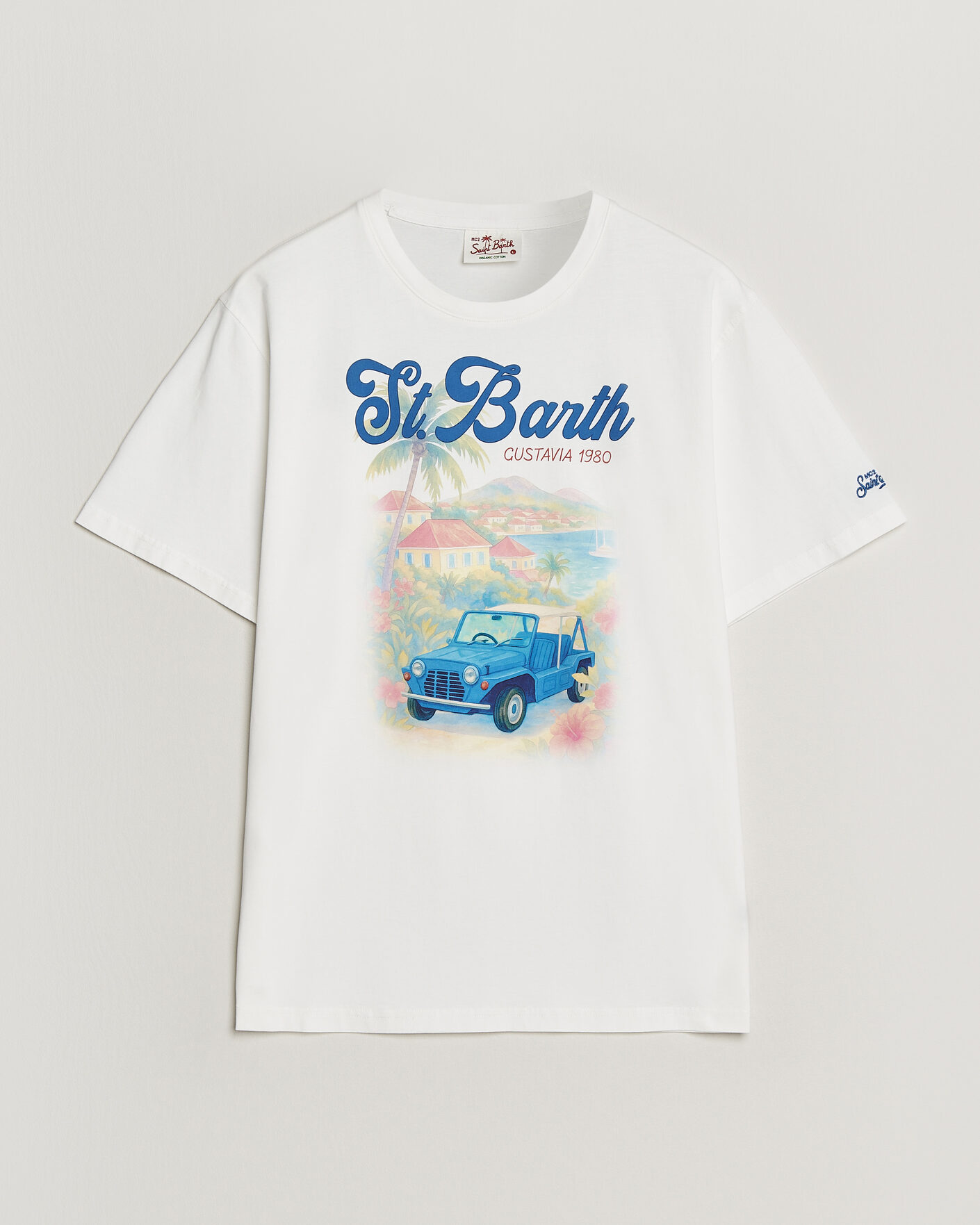 Heren | T-shirts | MC2 Saint Barth | Printed Cotton T-Shirt Ibiscus Car