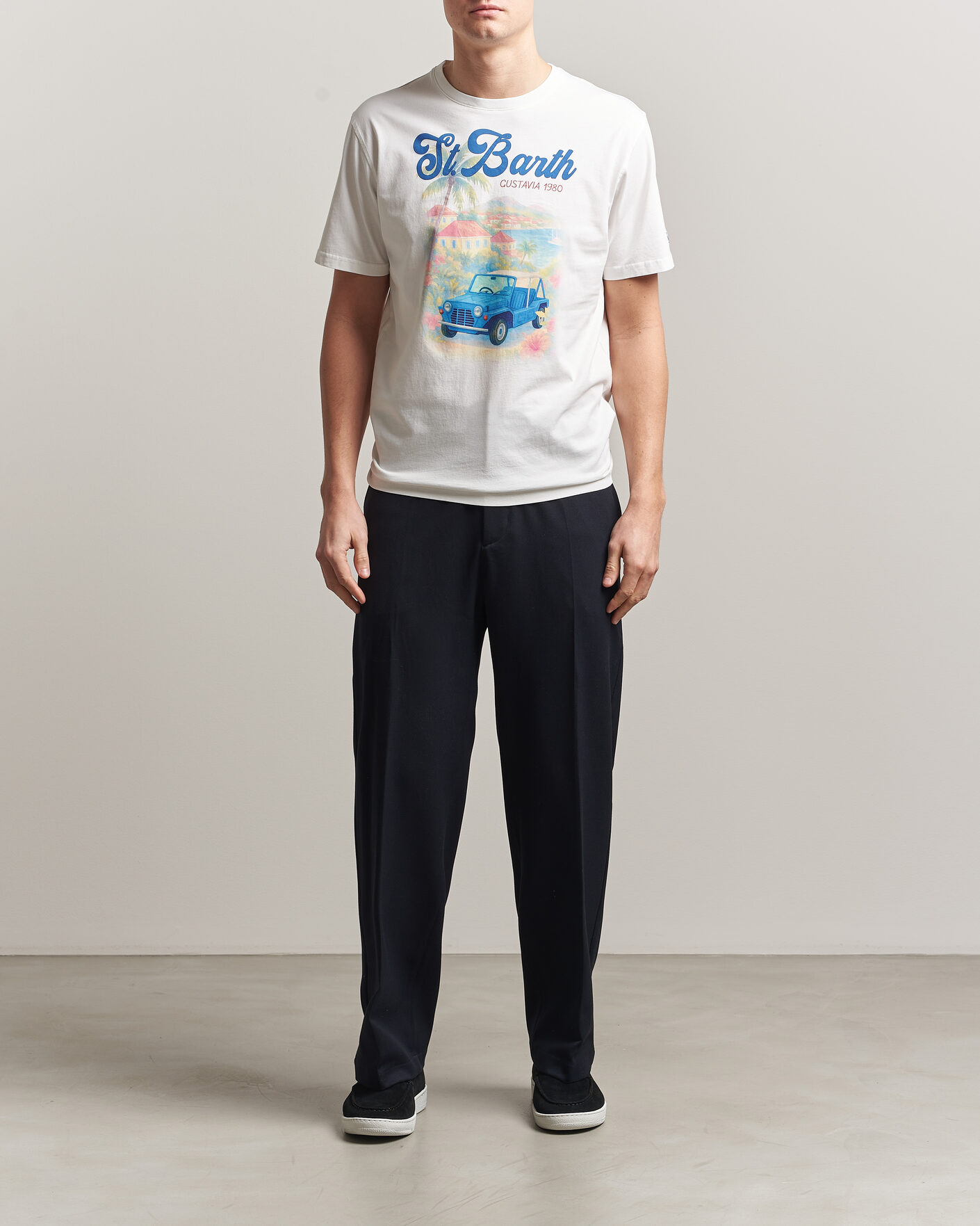Heren | T-shirts | MC2 Saint Barth | Printed Cotton T-Shirt Ibiscus Car