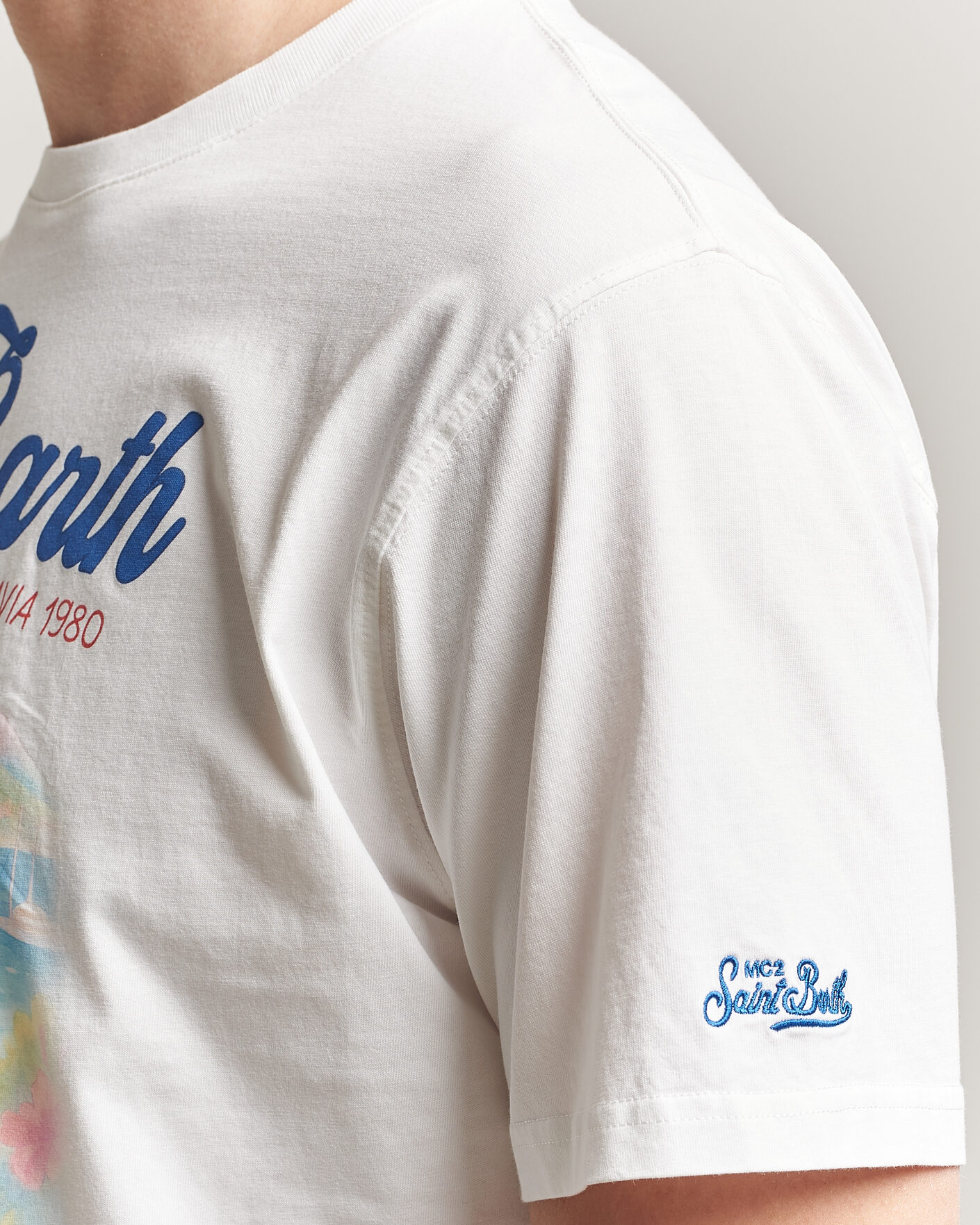 Heren | T-shirts | MC2 Saint Barth | Printed Cotton T-Shirt Ibiscus Car