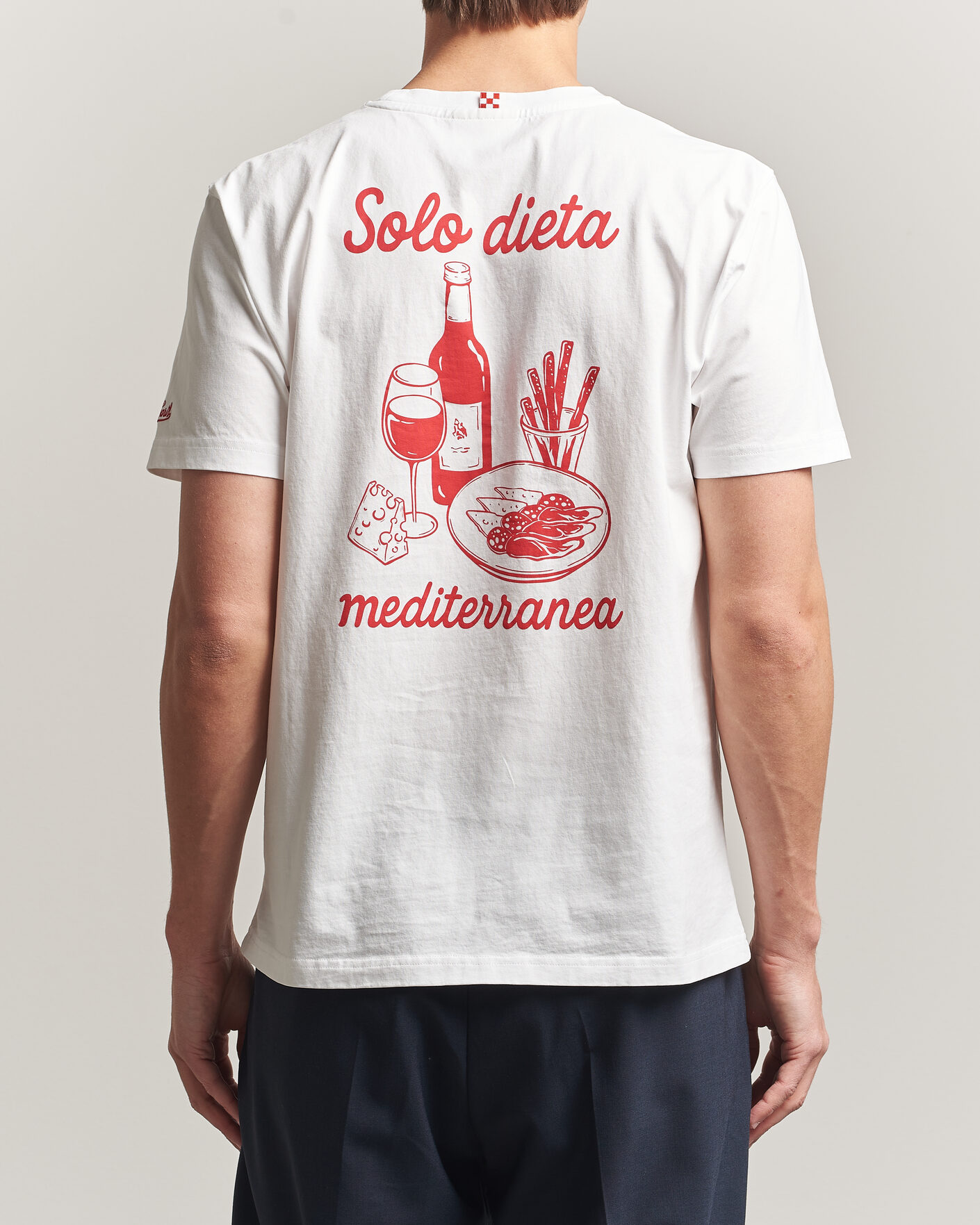 Heren | T-shirts | MC2 Saint Barth | Back Printed Cotton T-Shirt Dieta Mediterranea